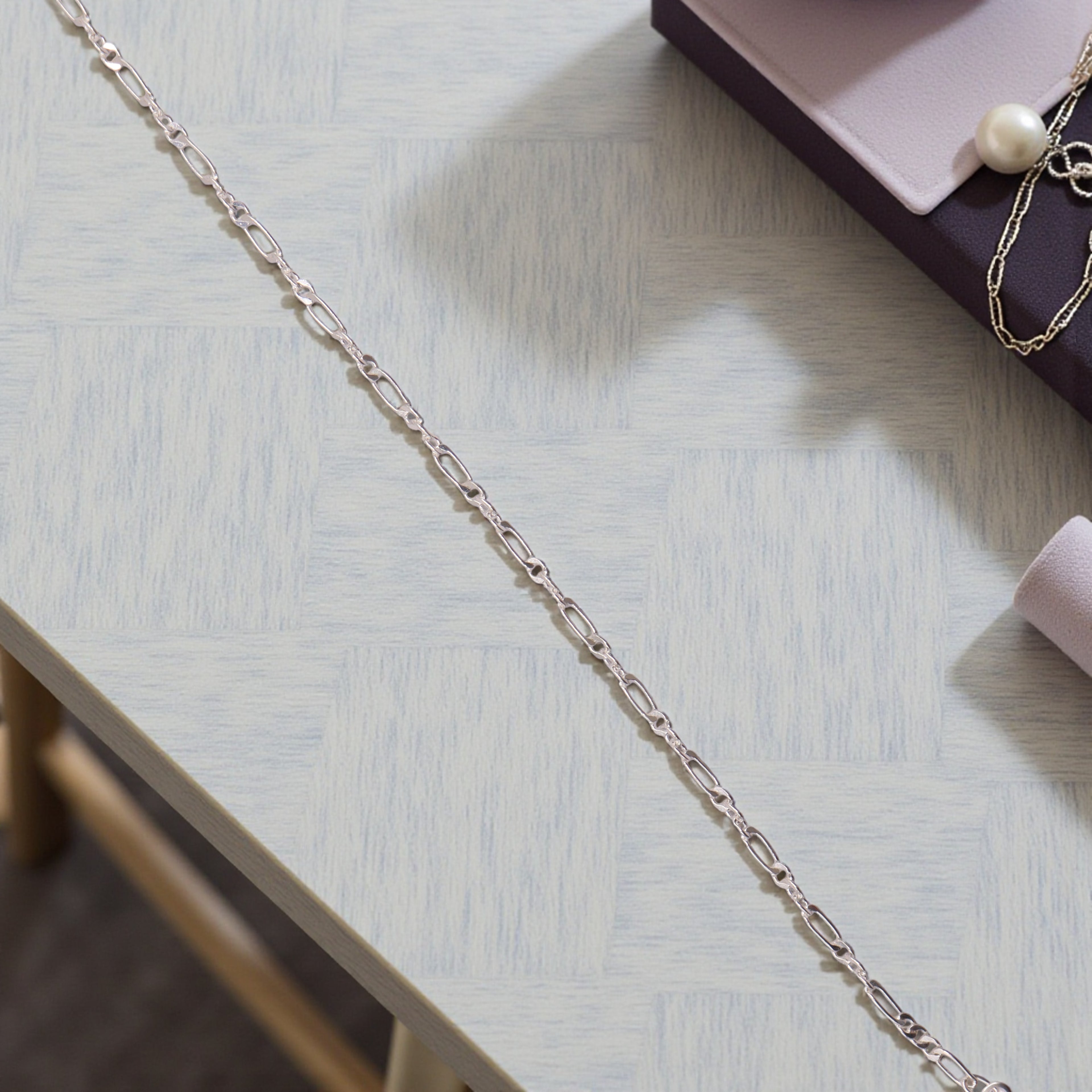 Pulsera Fígaro 2x1 Plata .925 |   18 Cm