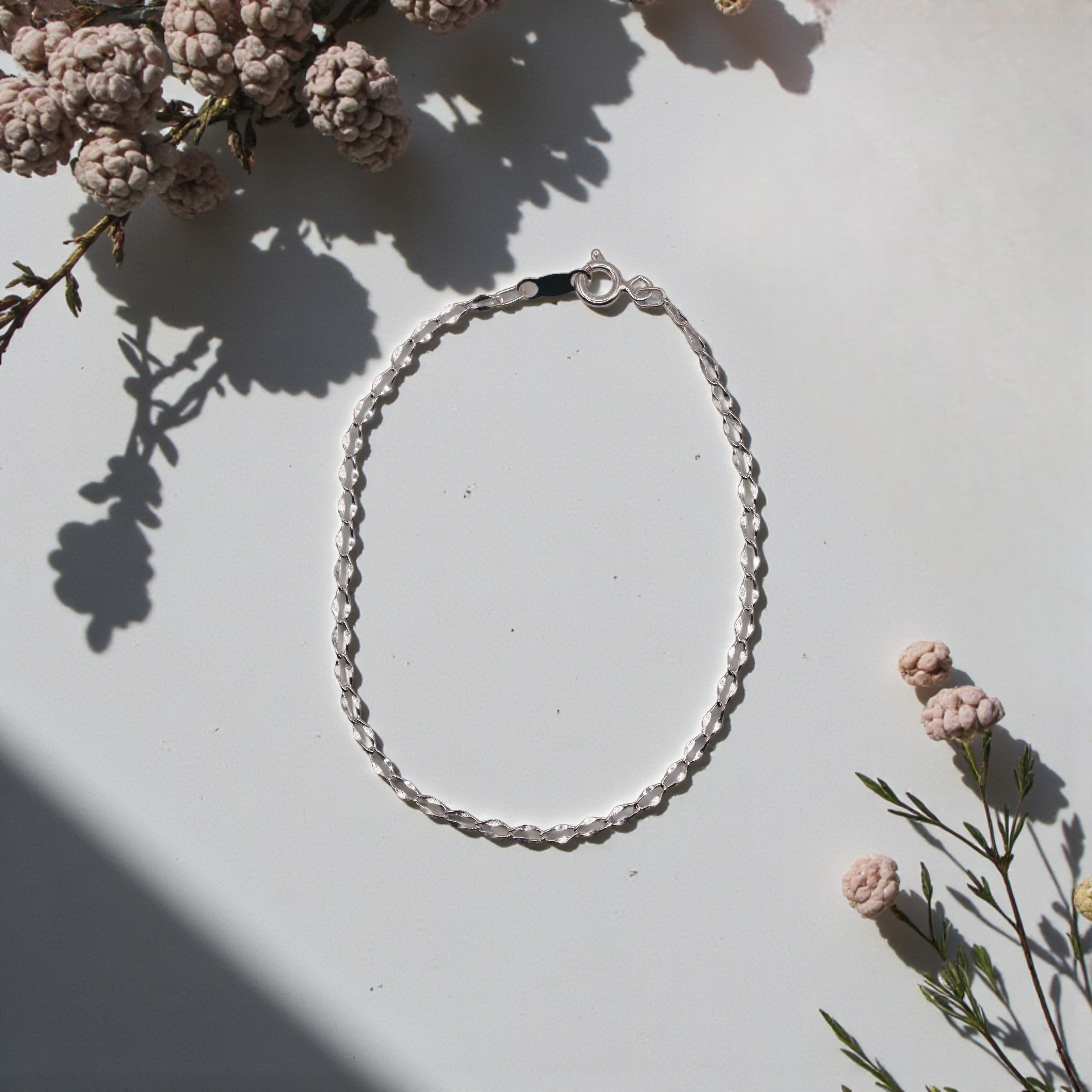 Pulsera Figaro Forjado Plata .925  18 Cm