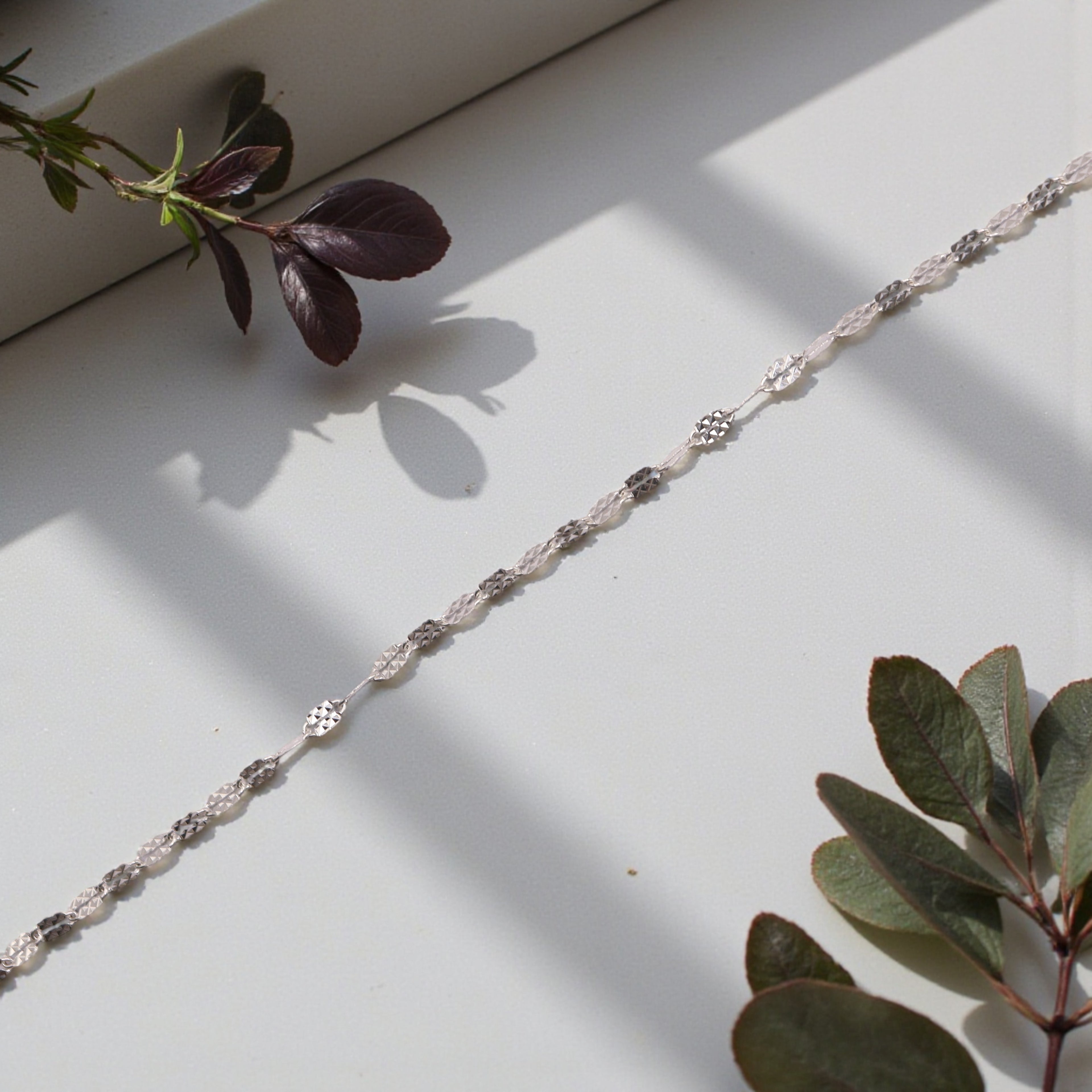 Pulsera Grano De Café En Plata .925 |  18 Cm