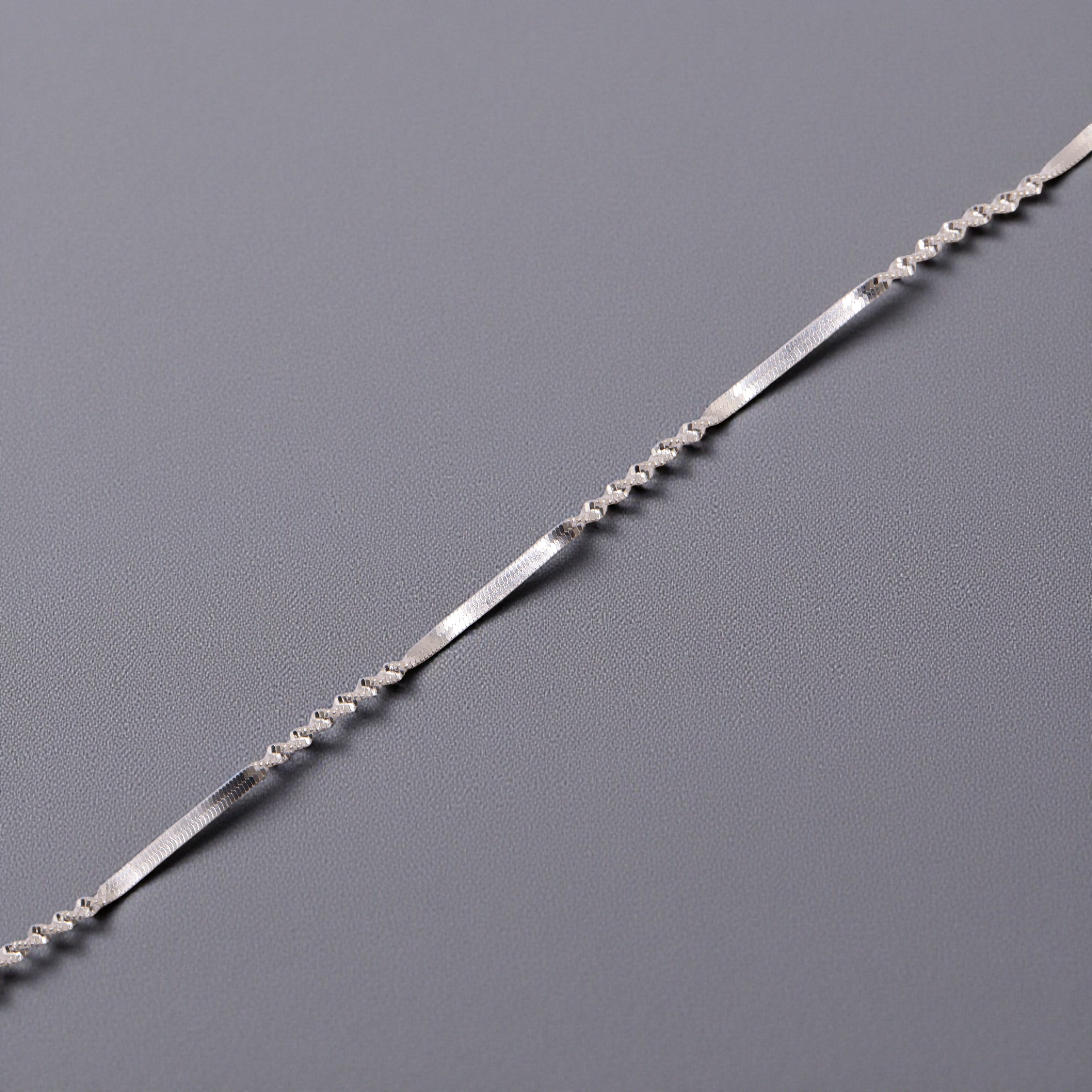 Pulsera Singapur Líneas En Plata .925 |  18 Cm