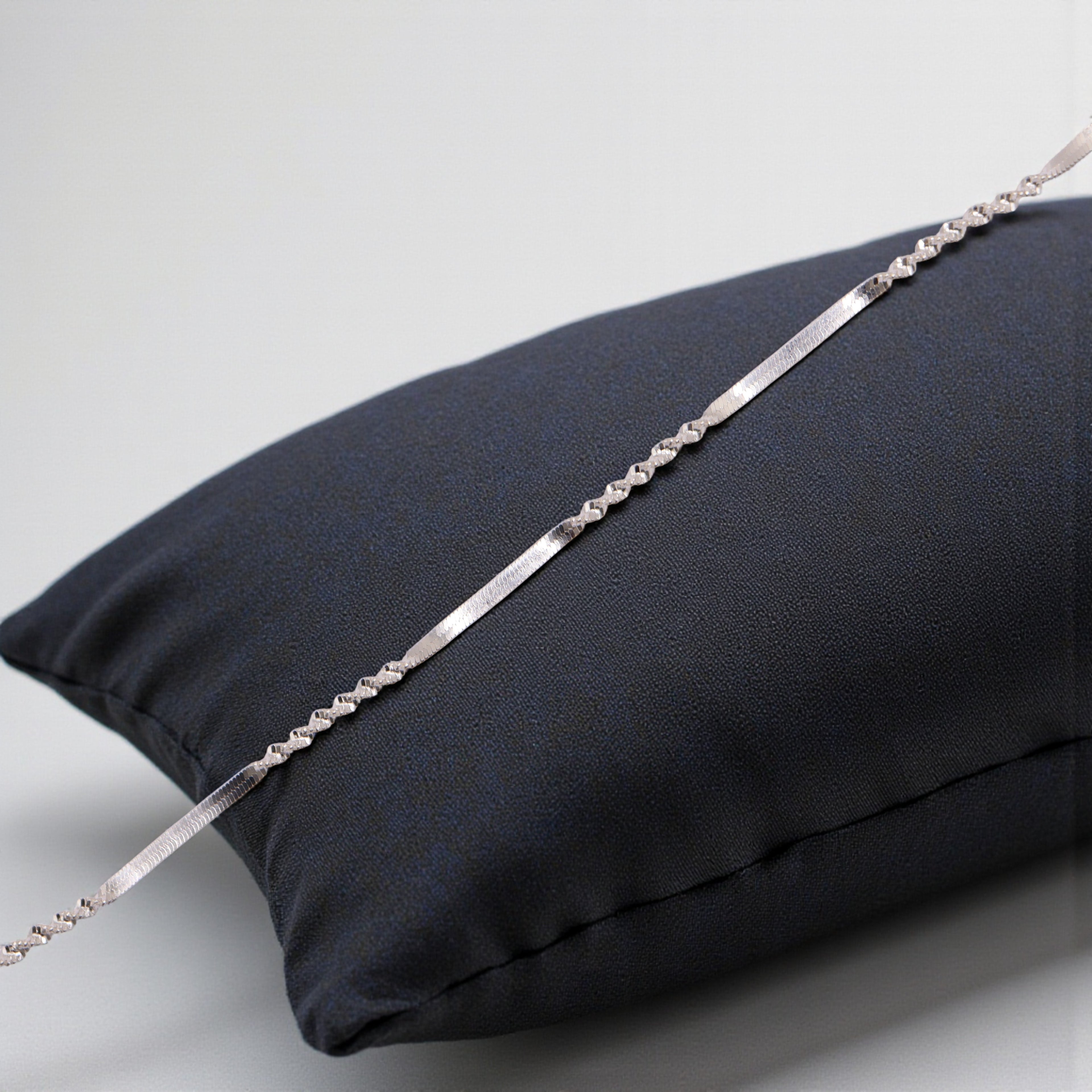 Pulsera Singapur Líneas En Plata .925 |  18 Cm