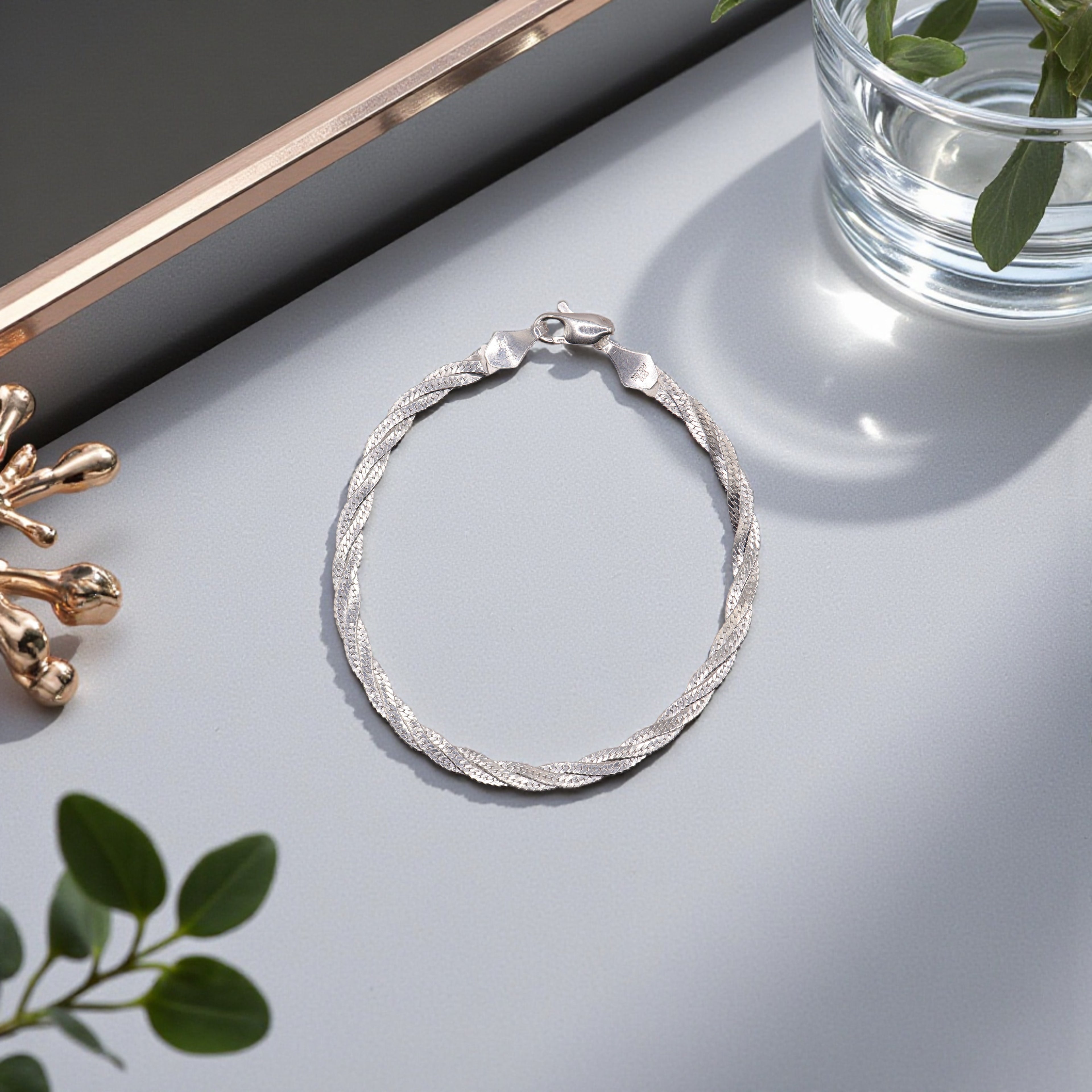 Pulsera Trenzada De Plata .925 | 18 Cm