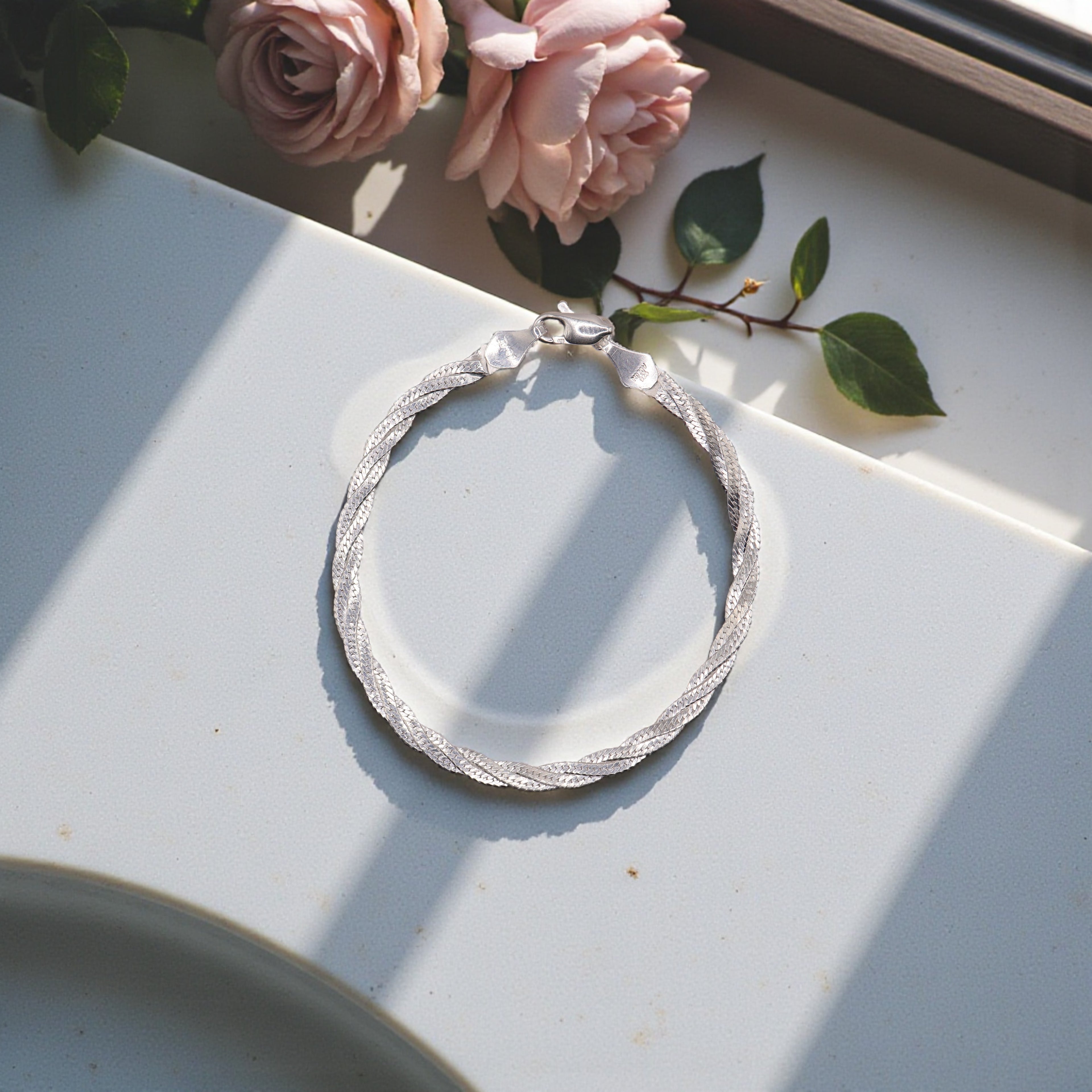 Pulsera Trenzada De Plata .925 | 18 Cm