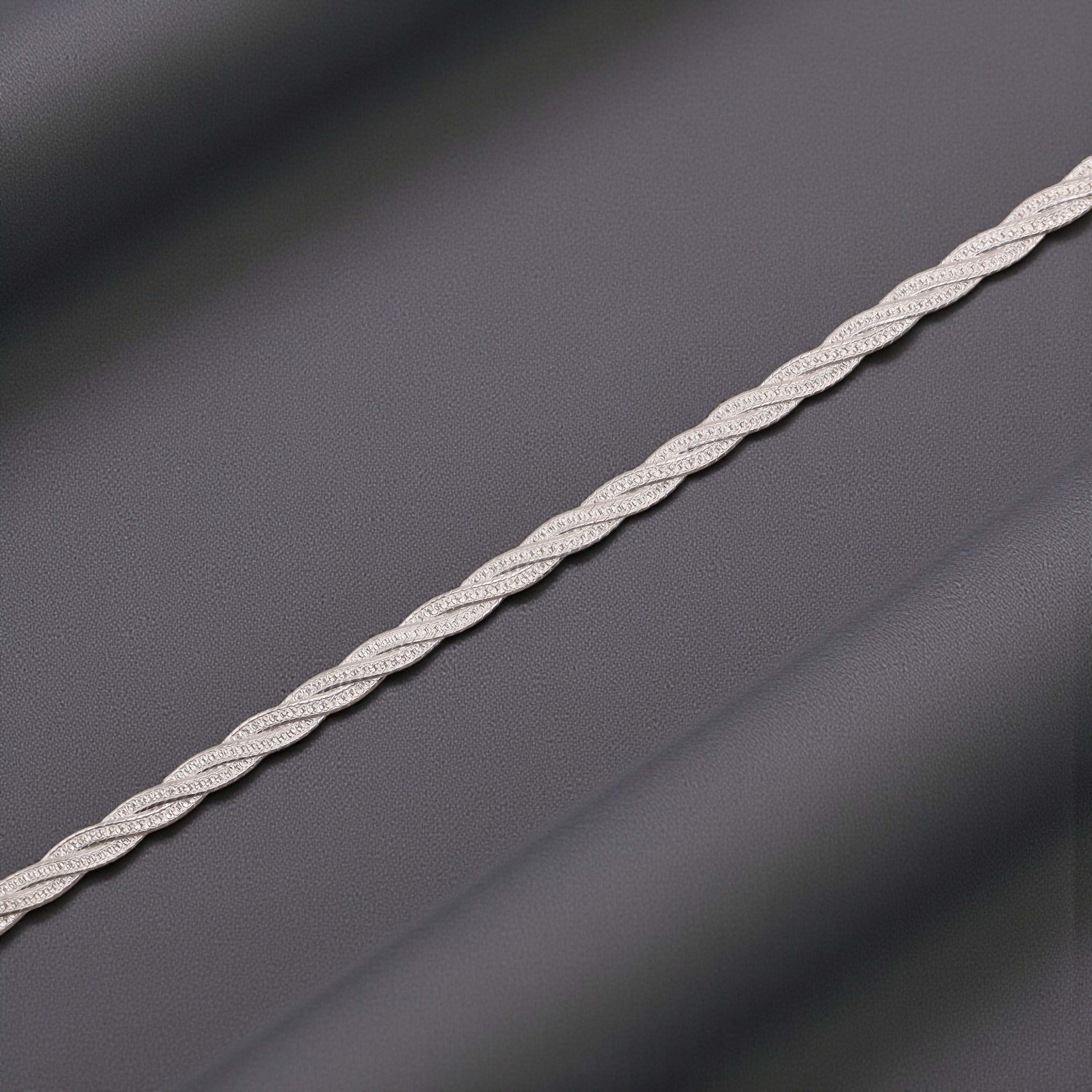 Pulsera Trenzada De Plata .925 | 18 Cm