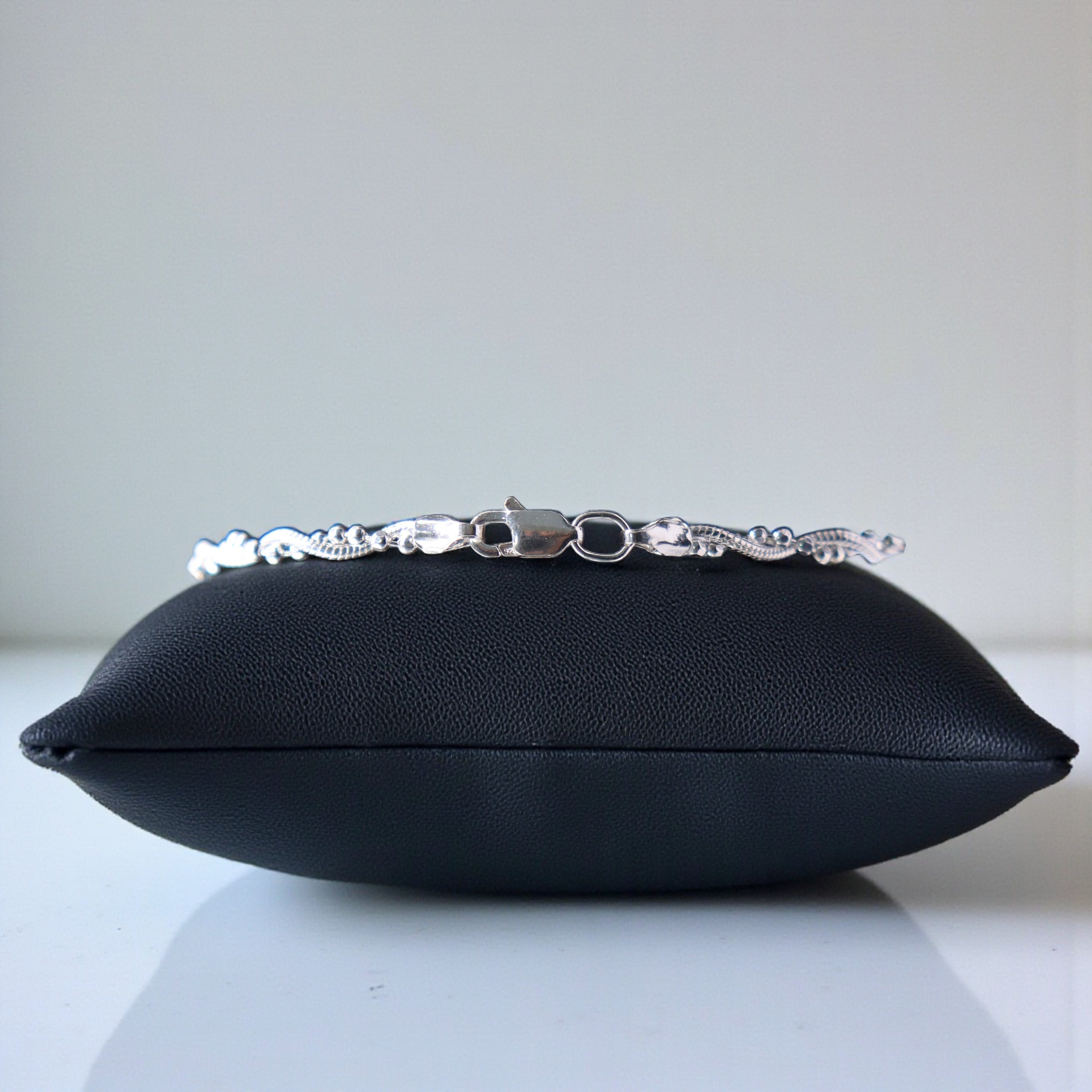 Pulsera Trenzada Bolitas Plata .925 |  19 Cm