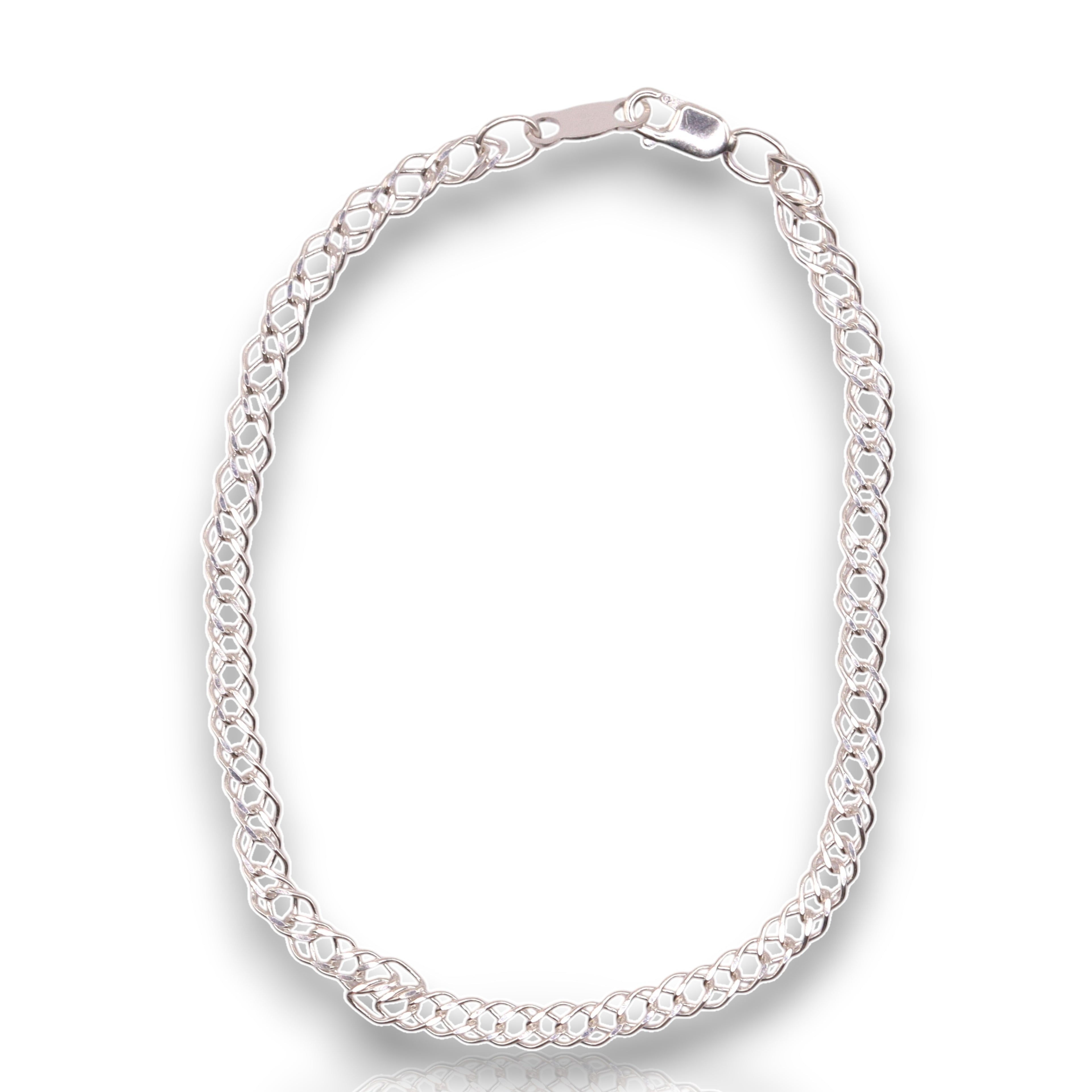 Pulsera Doble Rombo Plata .925 | Jozep Joyería Plateado 19 Cm