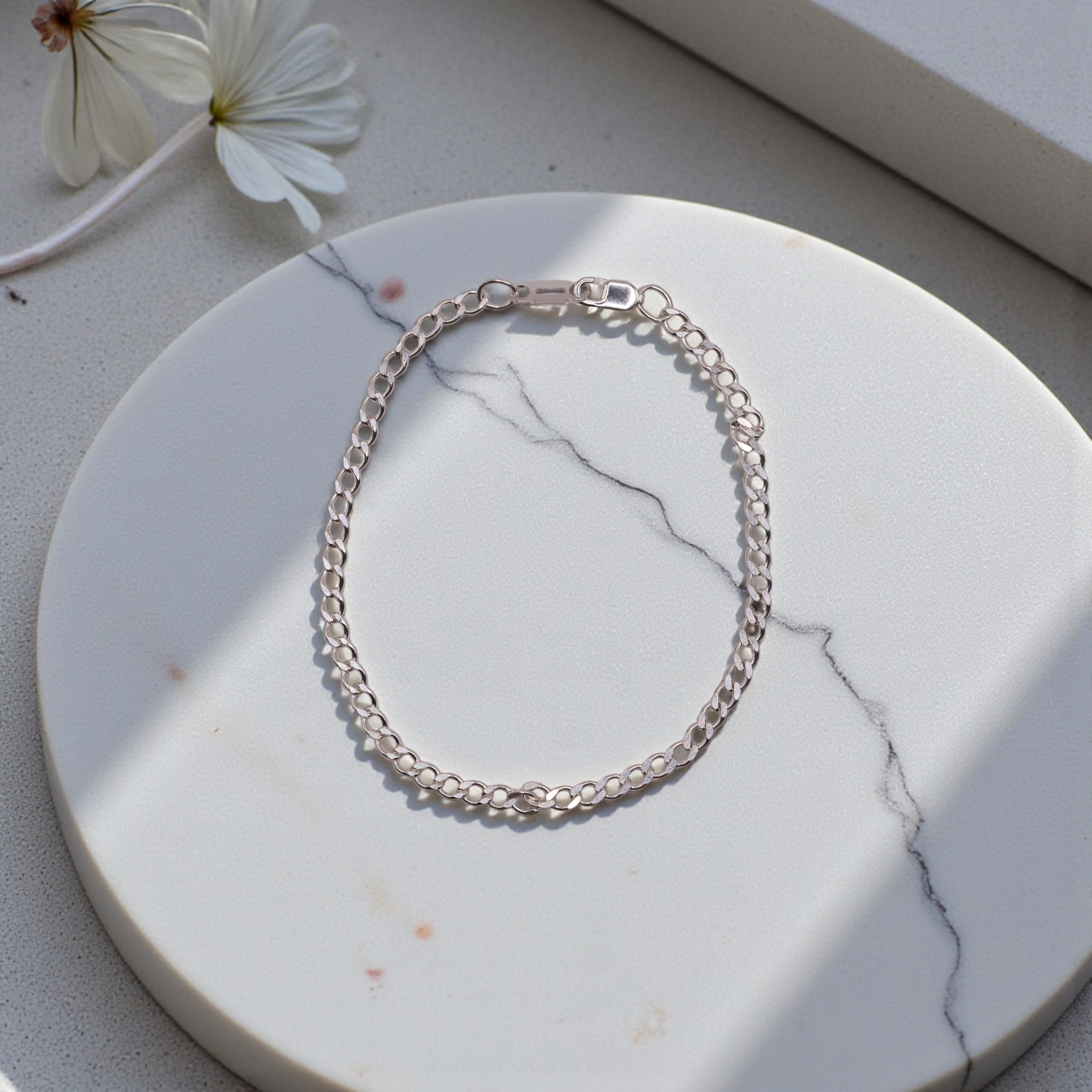 Pulsera Cubana Plata .925 | Jozep Joyería Plateado 17.5 Cm