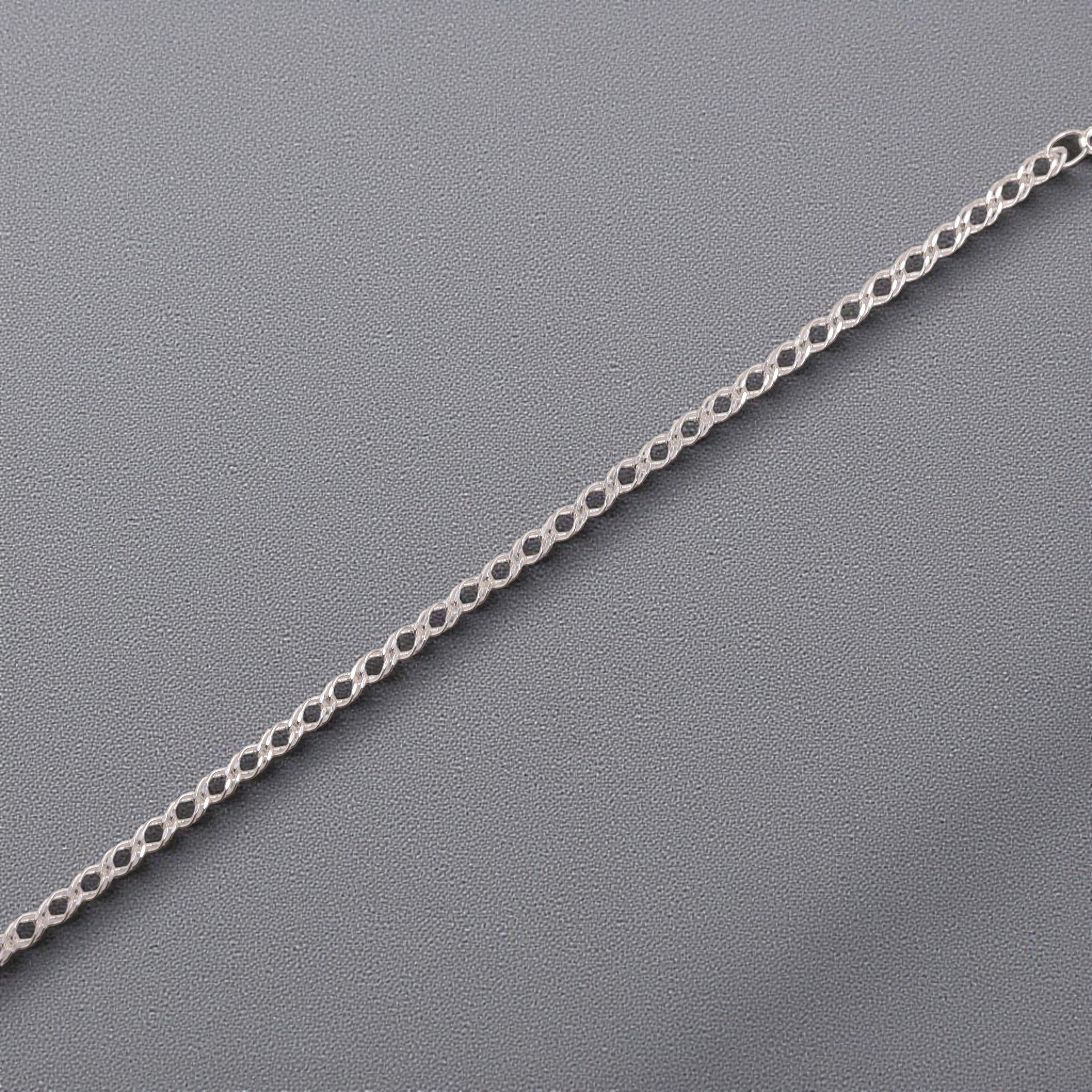 Pulsera Doble Rombo Plata .925 | Jozep Joyería Plateado 19 Cm