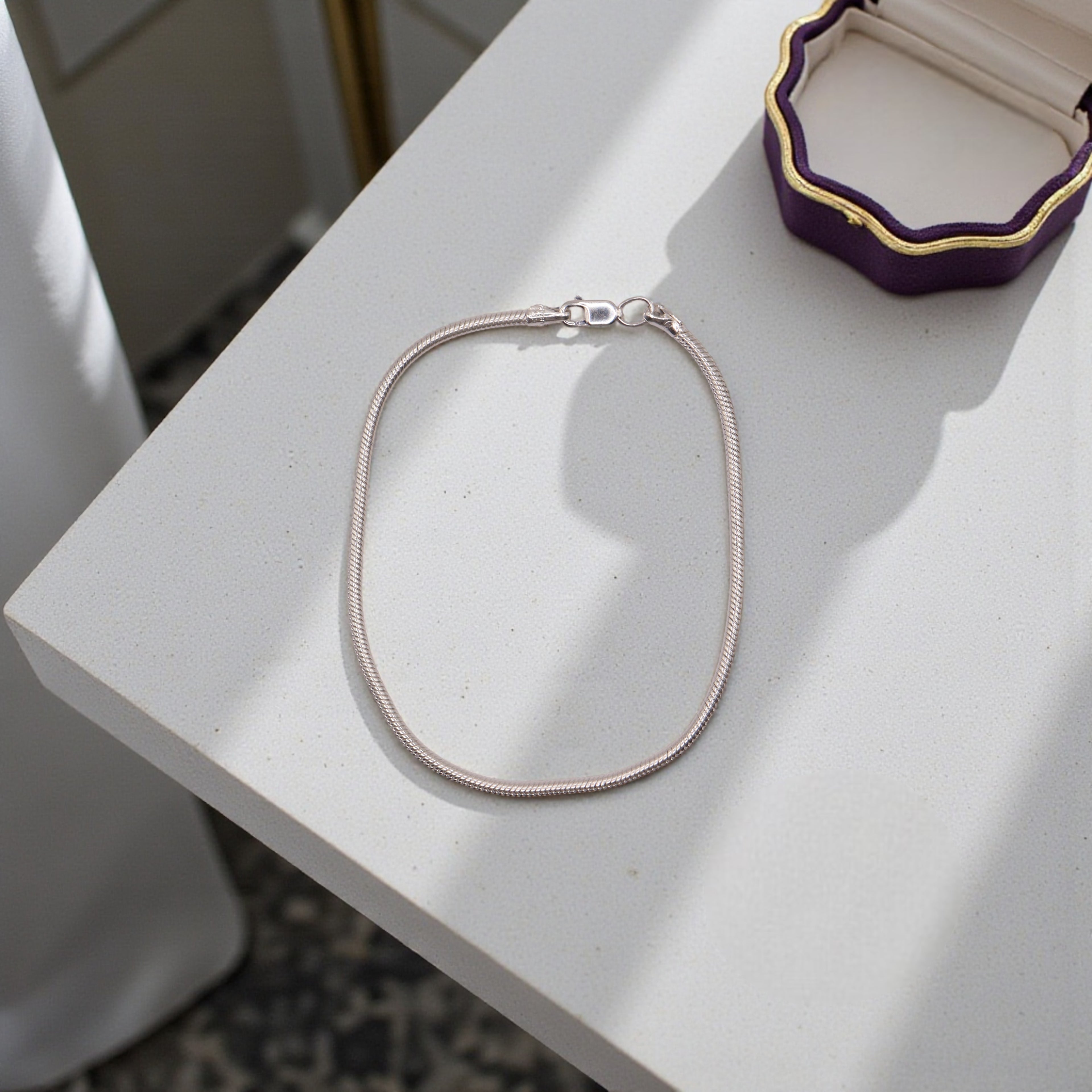 Pulsera Monoriel Plata .925 | Jozep Joyería Plateado 18 Cm