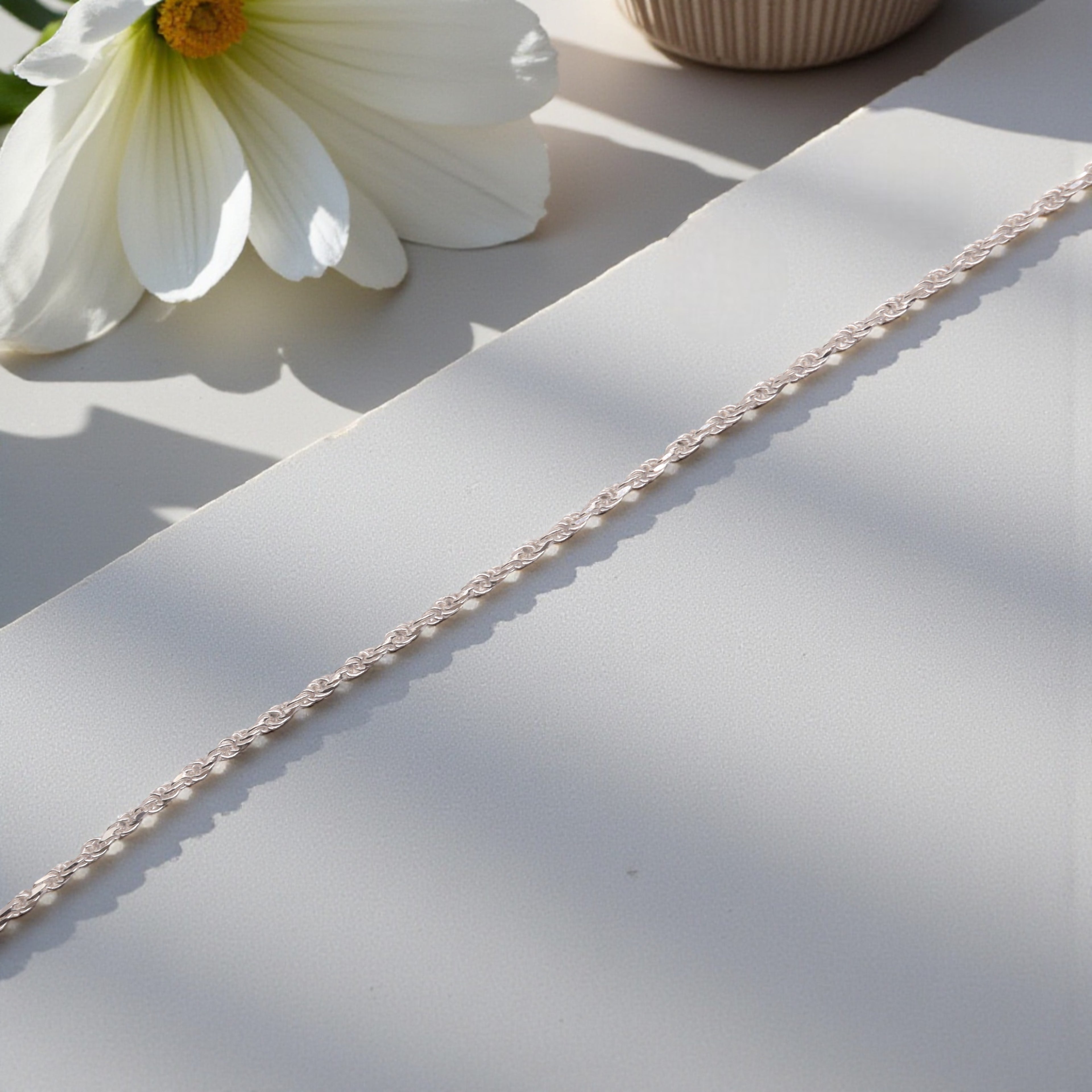 Pulso Torzal Delgado Plata .925 | Jozep Joyería Plateado 17.5 Cm