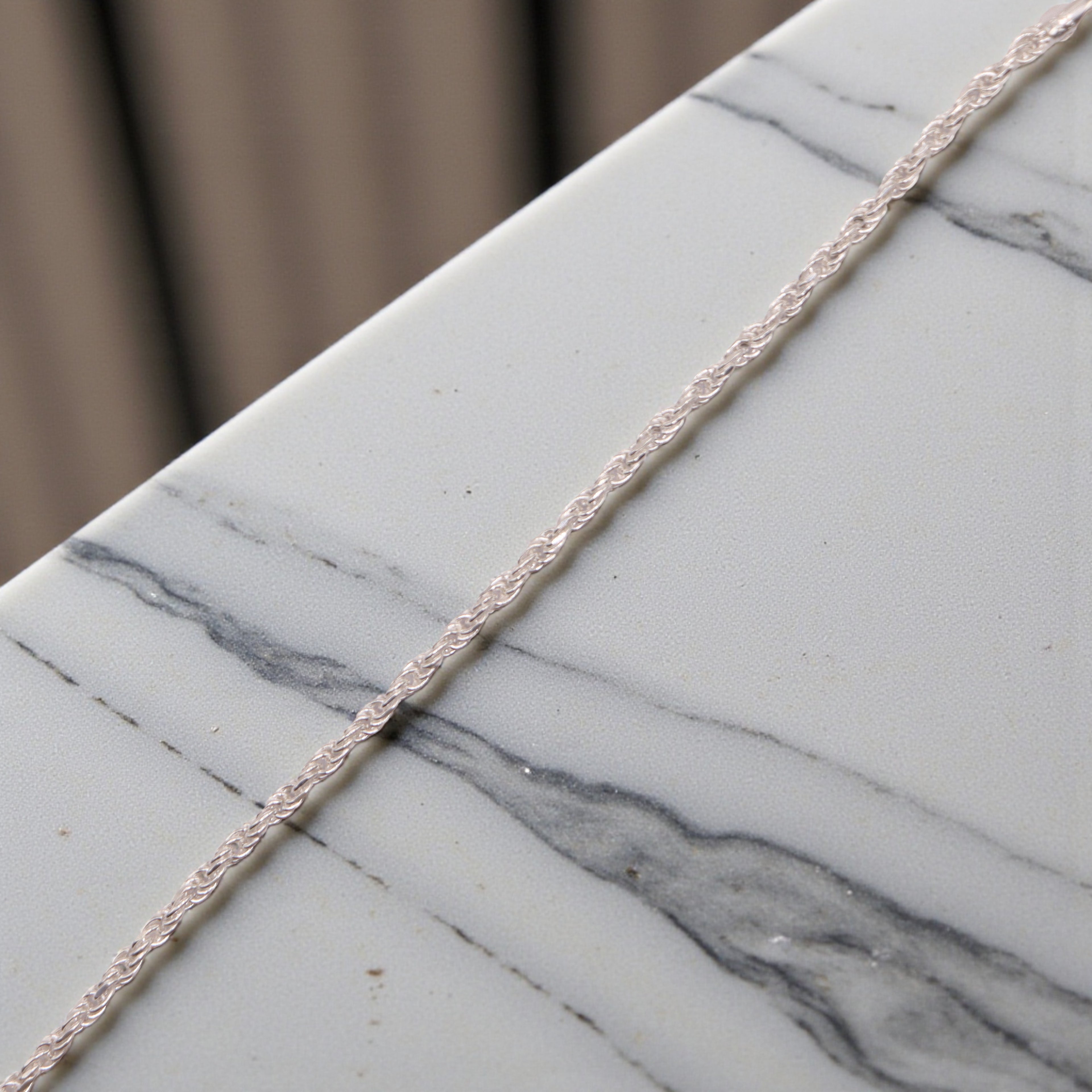 Pulsera Cuerda Trenzada Plata .925 |  18.5 Cm