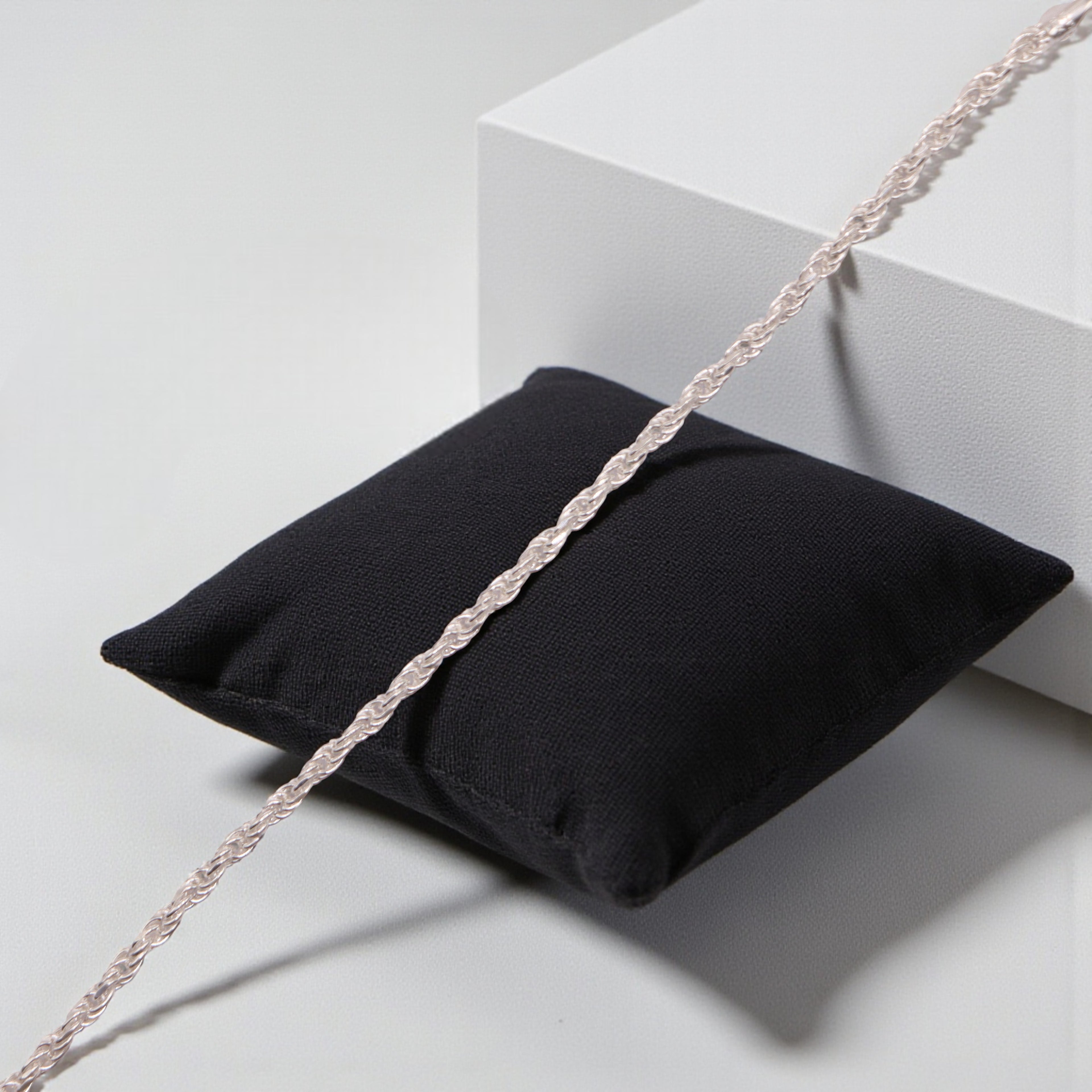 Pulsera Cuerda Trenzada Plata .925 |  18.5 Cm