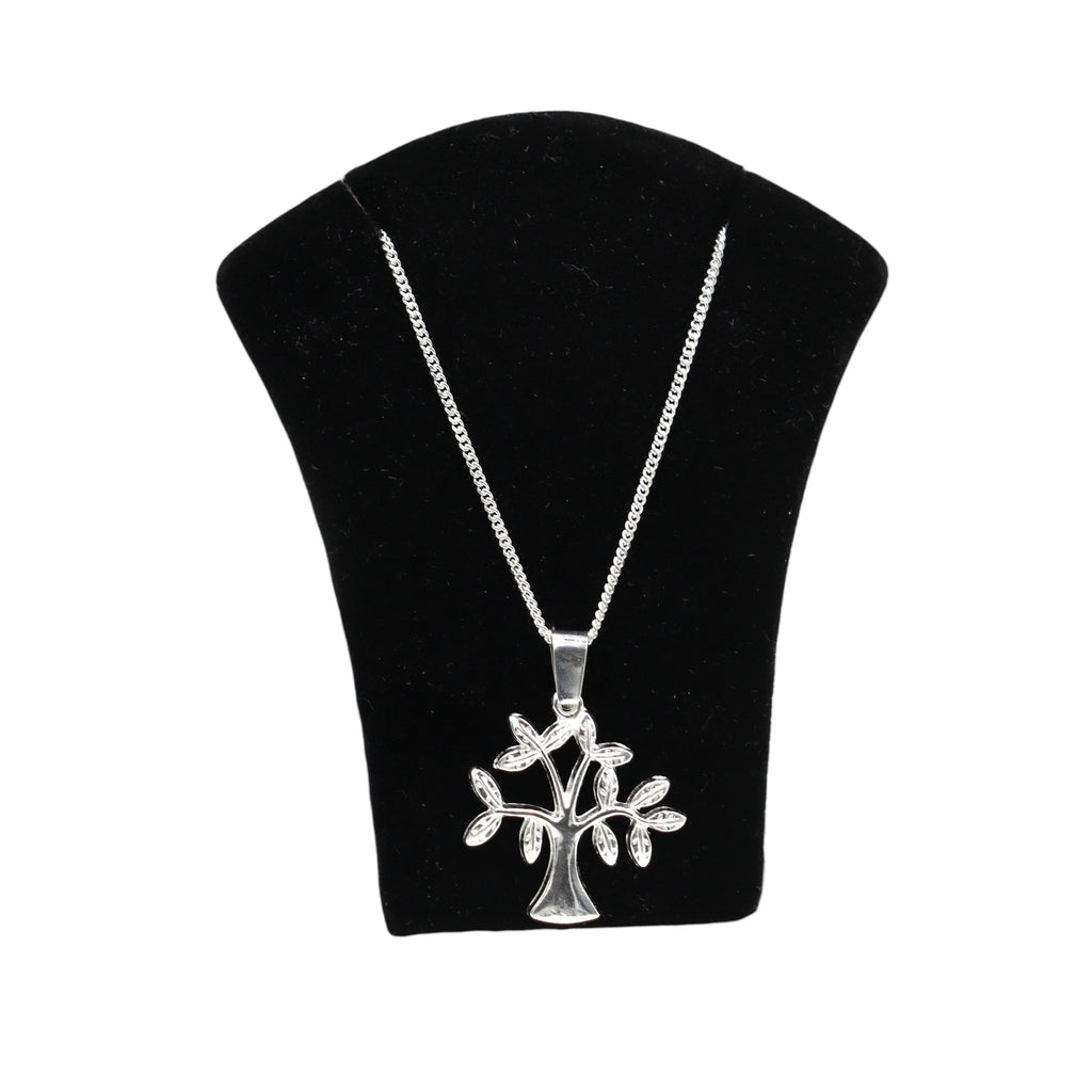 Dije De Arbol + Cadena En Plata .925