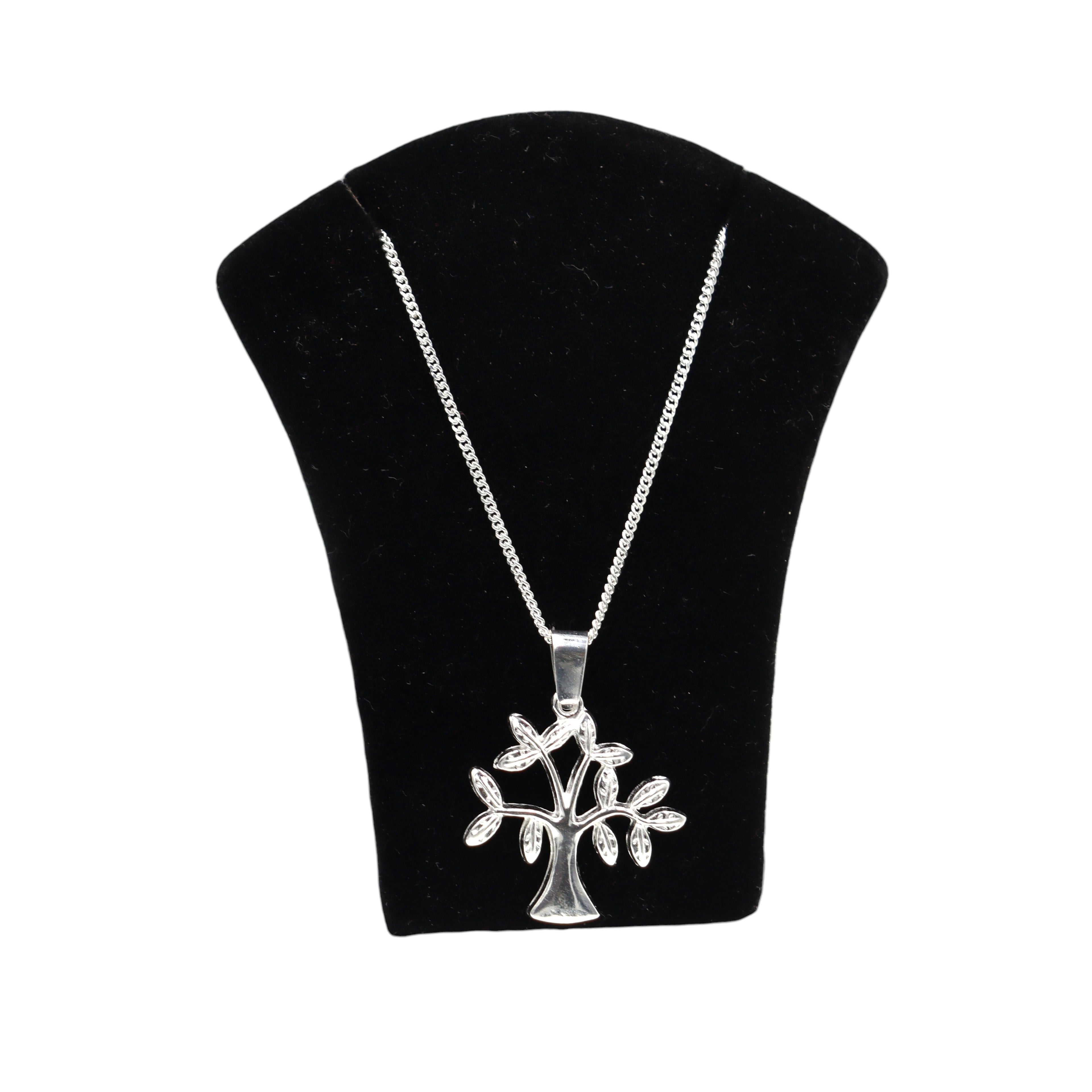 Dije De Arbol + Cadena En Plata .925