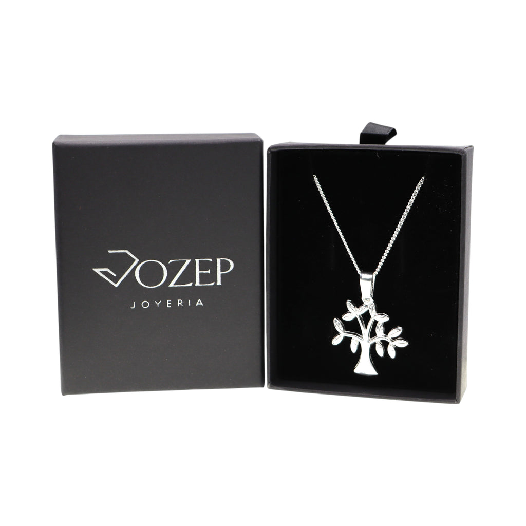 Dije De Arbol + Cadena En Plata .925