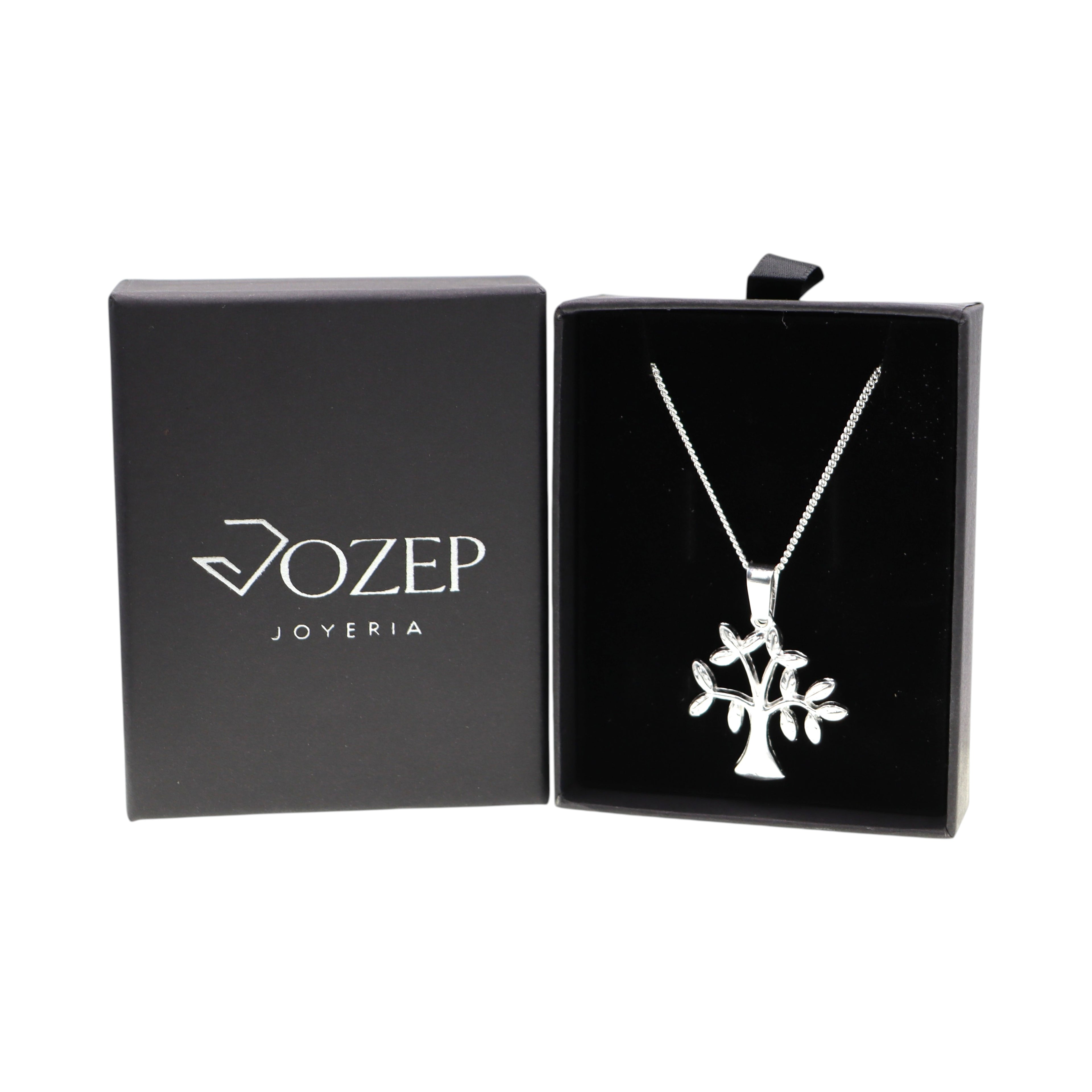 Dije De Arbol + Cadena En Plata .925