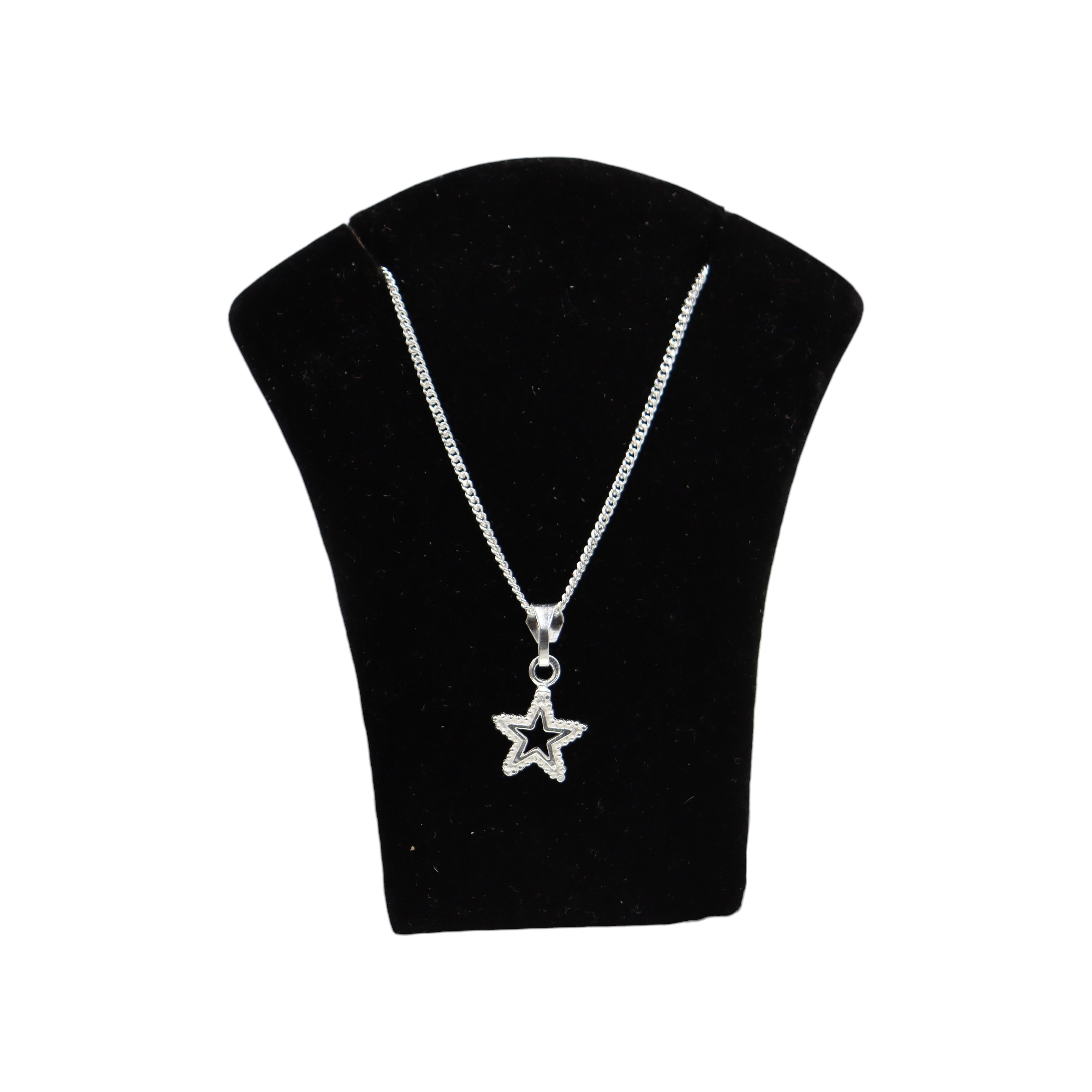 Dije Estrella Con Piedra + Cadena De Plata 925