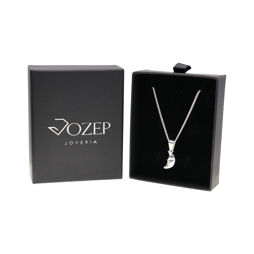 Dije De Luna + Cadena En Plata .925