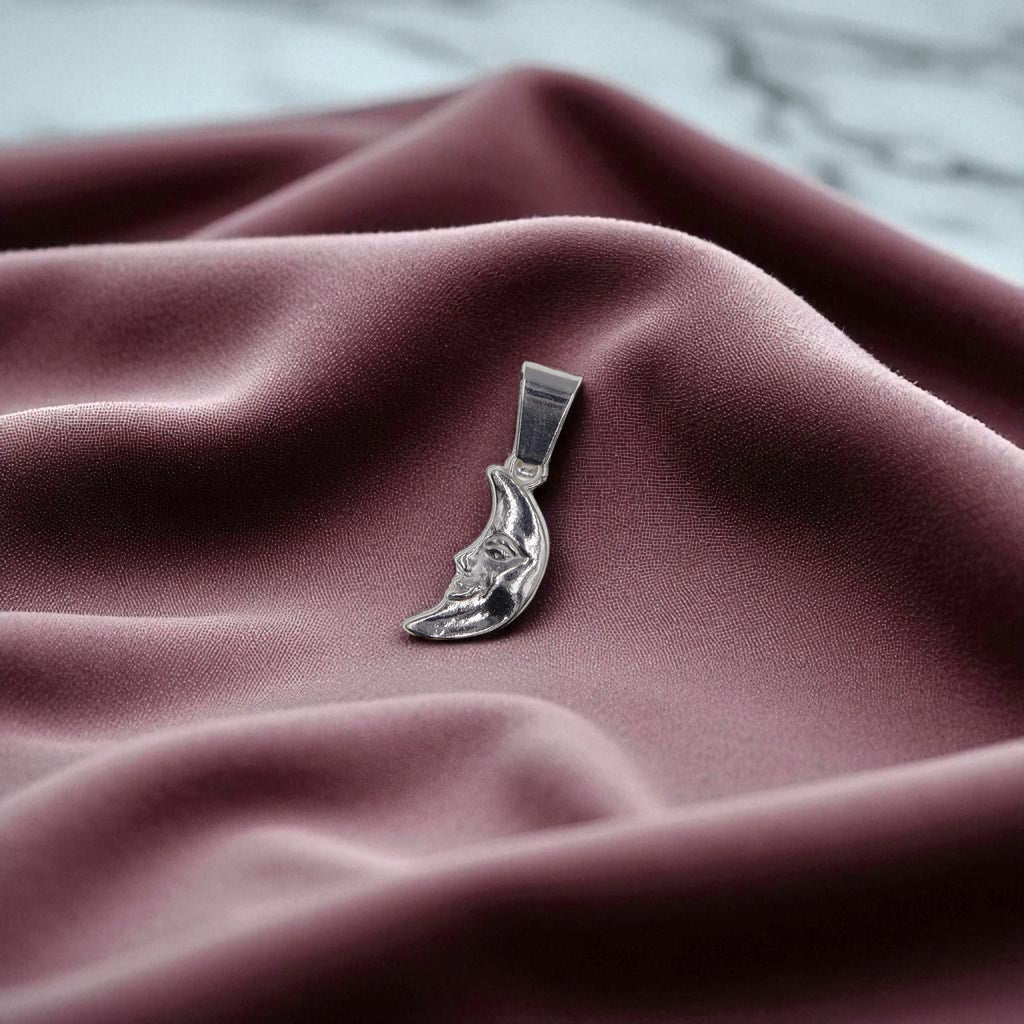 Dije De Luna + Cadena En Plata .925