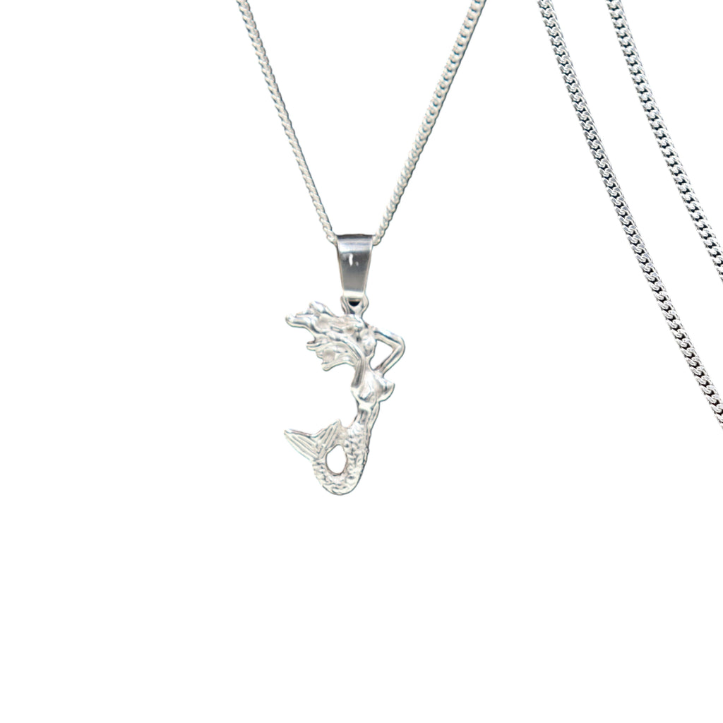 Dije De Sirena + Cadena En Plata .925