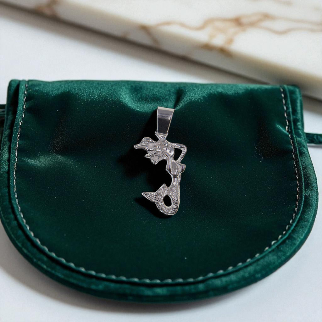 Dije De Sirena + Cadena En Plata .925