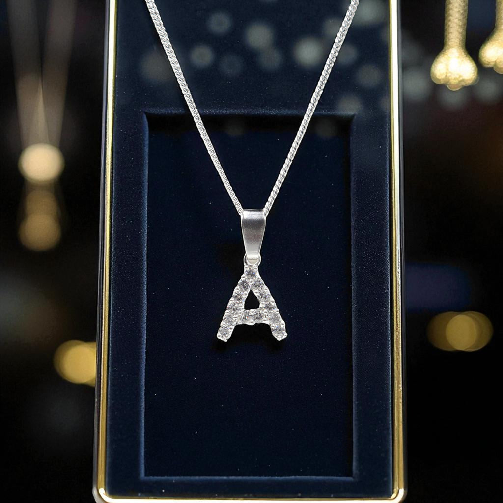 Dije De Iniciales + Cadena En Plata .925