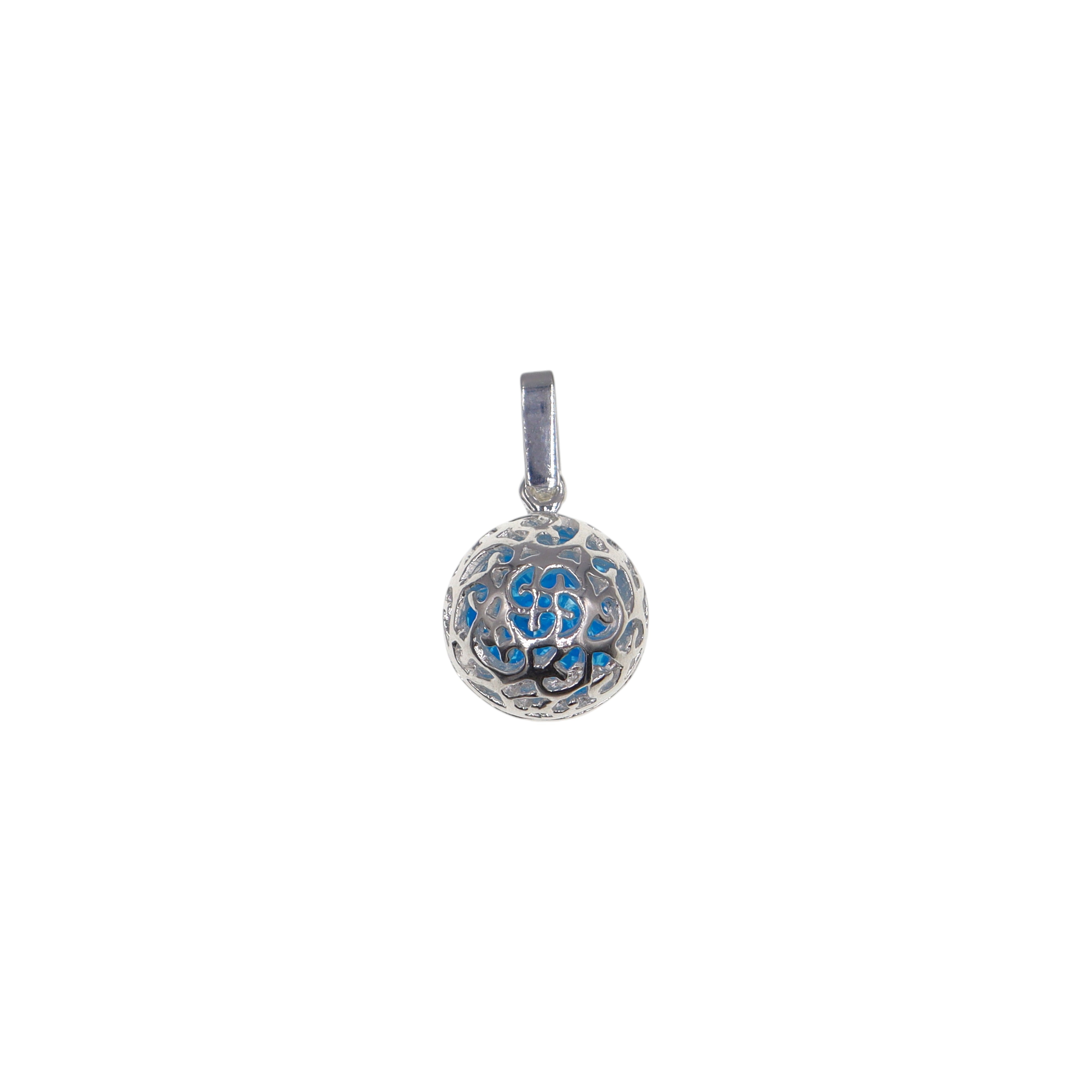 Dije De Llamador De Angel Azul + Cadena De Plata .925