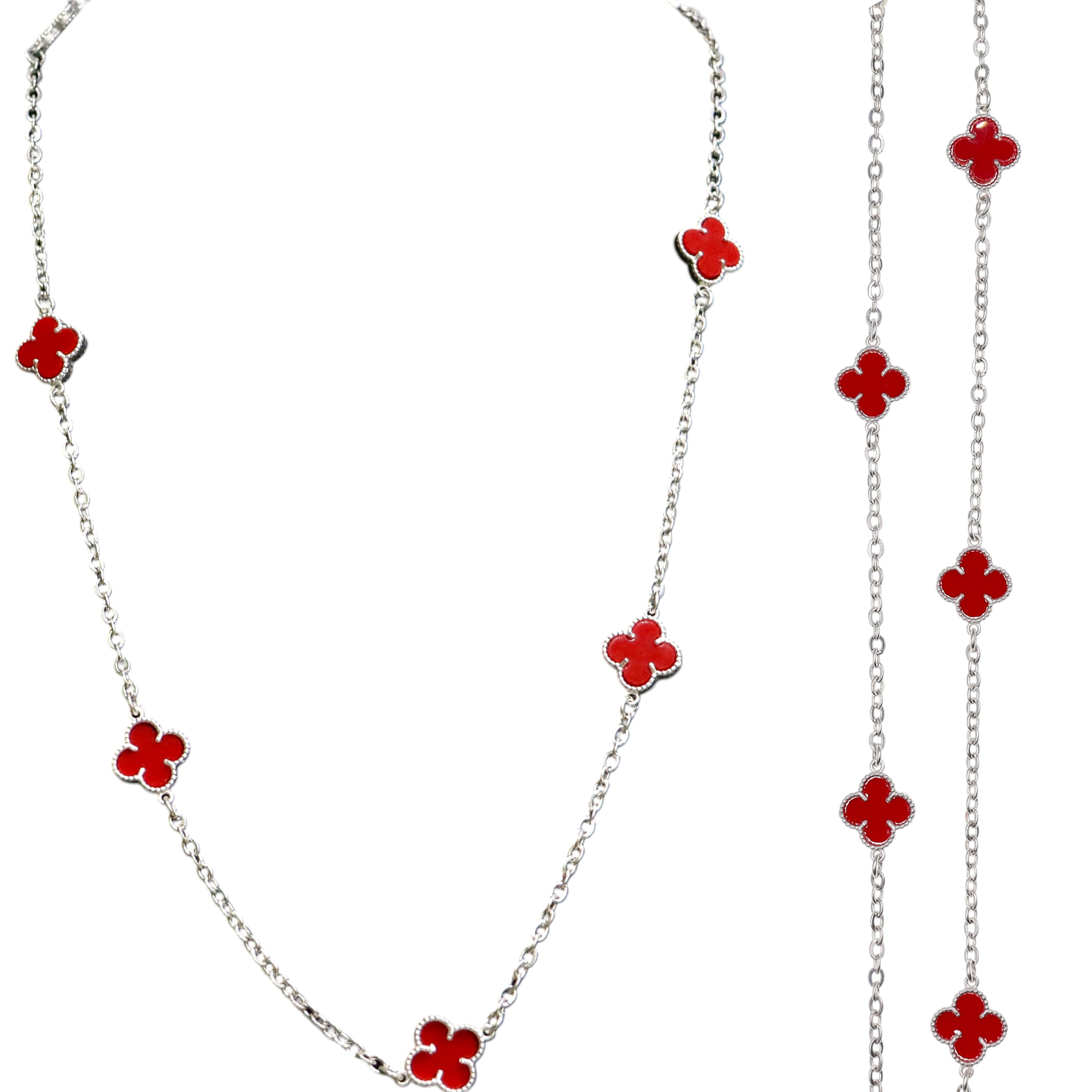 Cadena De Plata .925 Trebol 55 cm