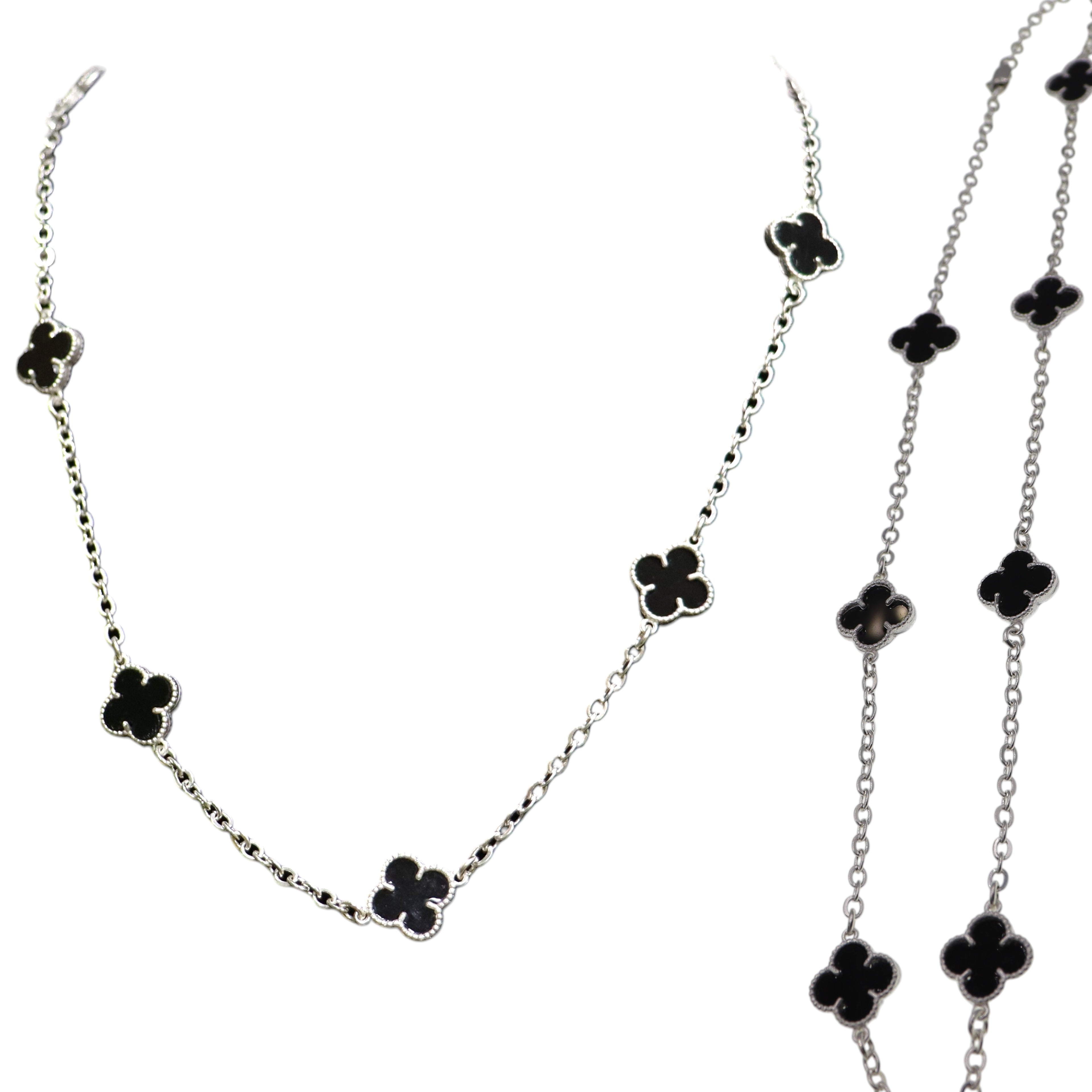 Cadena De Plata .925 Trebol 55 cm