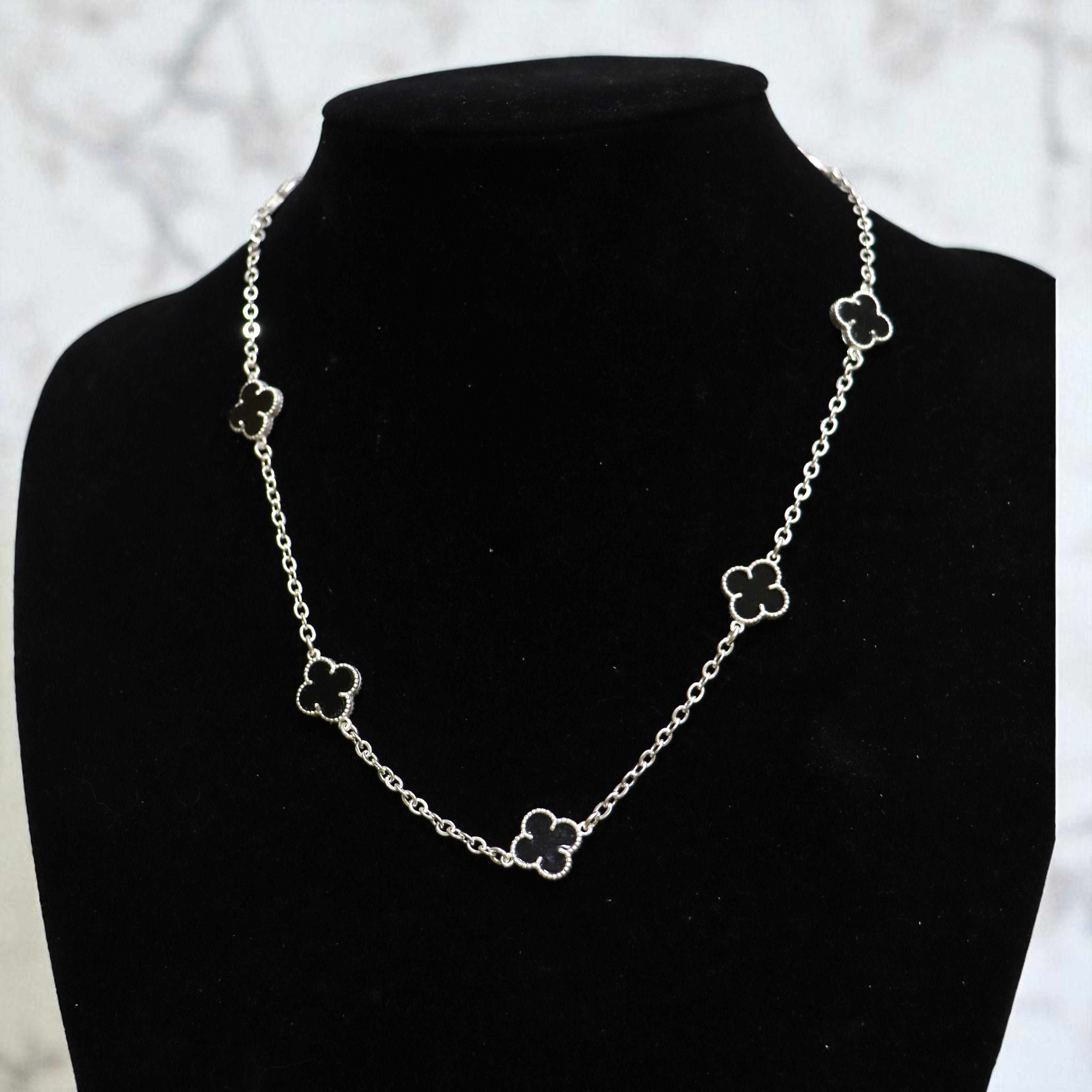 Cadena De Plata .925 Trebol 55 cm