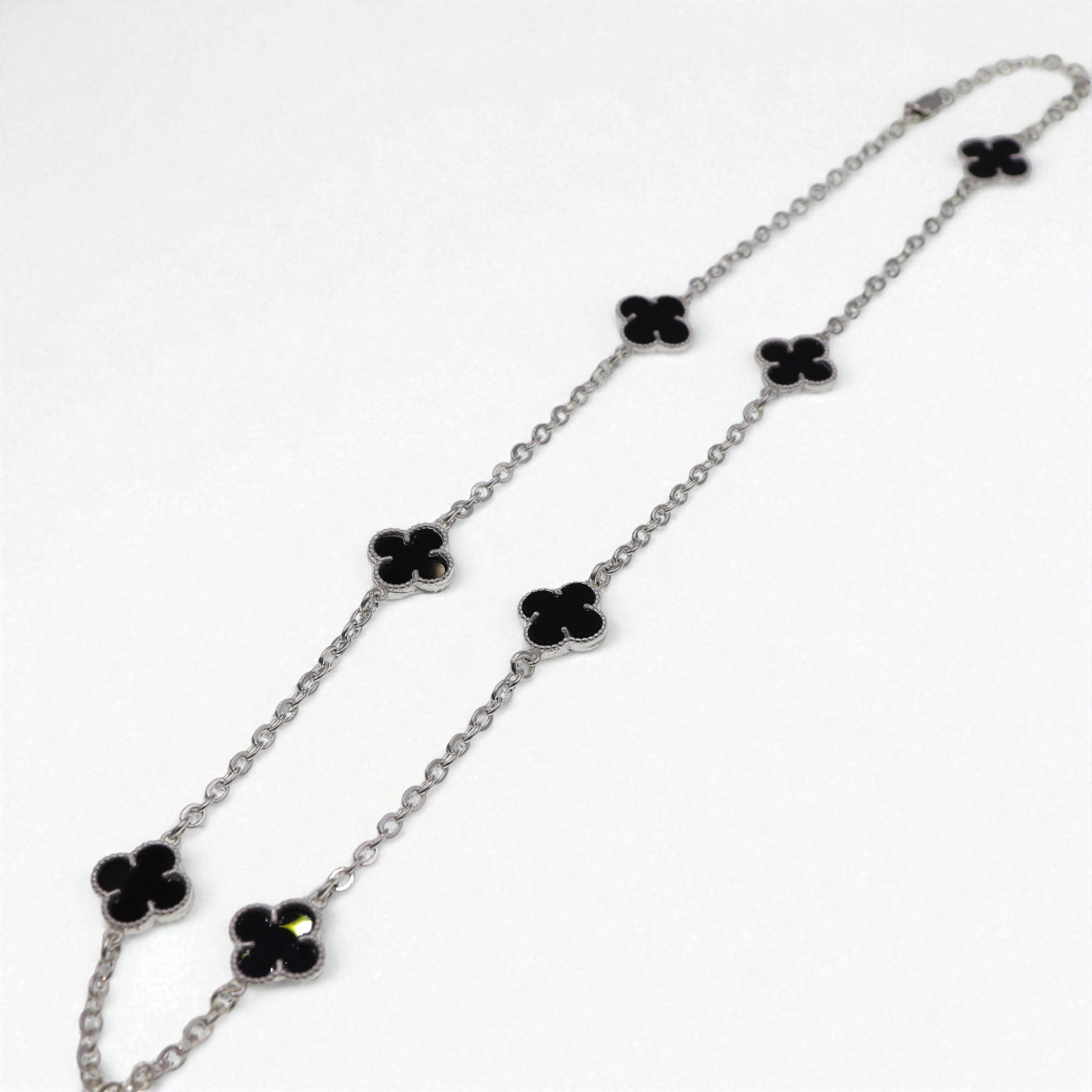 Cadena De Plata .925 Trebol 55 cm