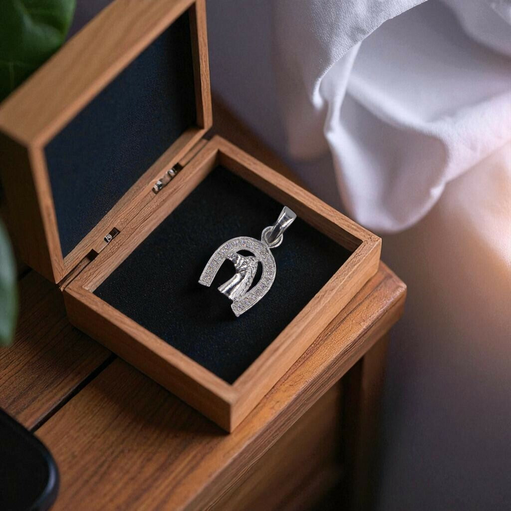 Dije Caballo Herradura Mini + Cadena en Plata .925