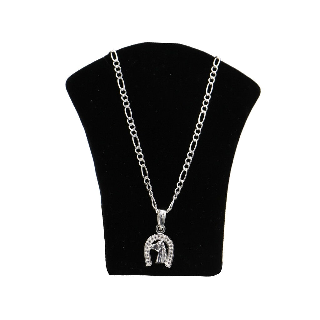 Dije Caballo Herradura Mini + Cadena en Plata .925