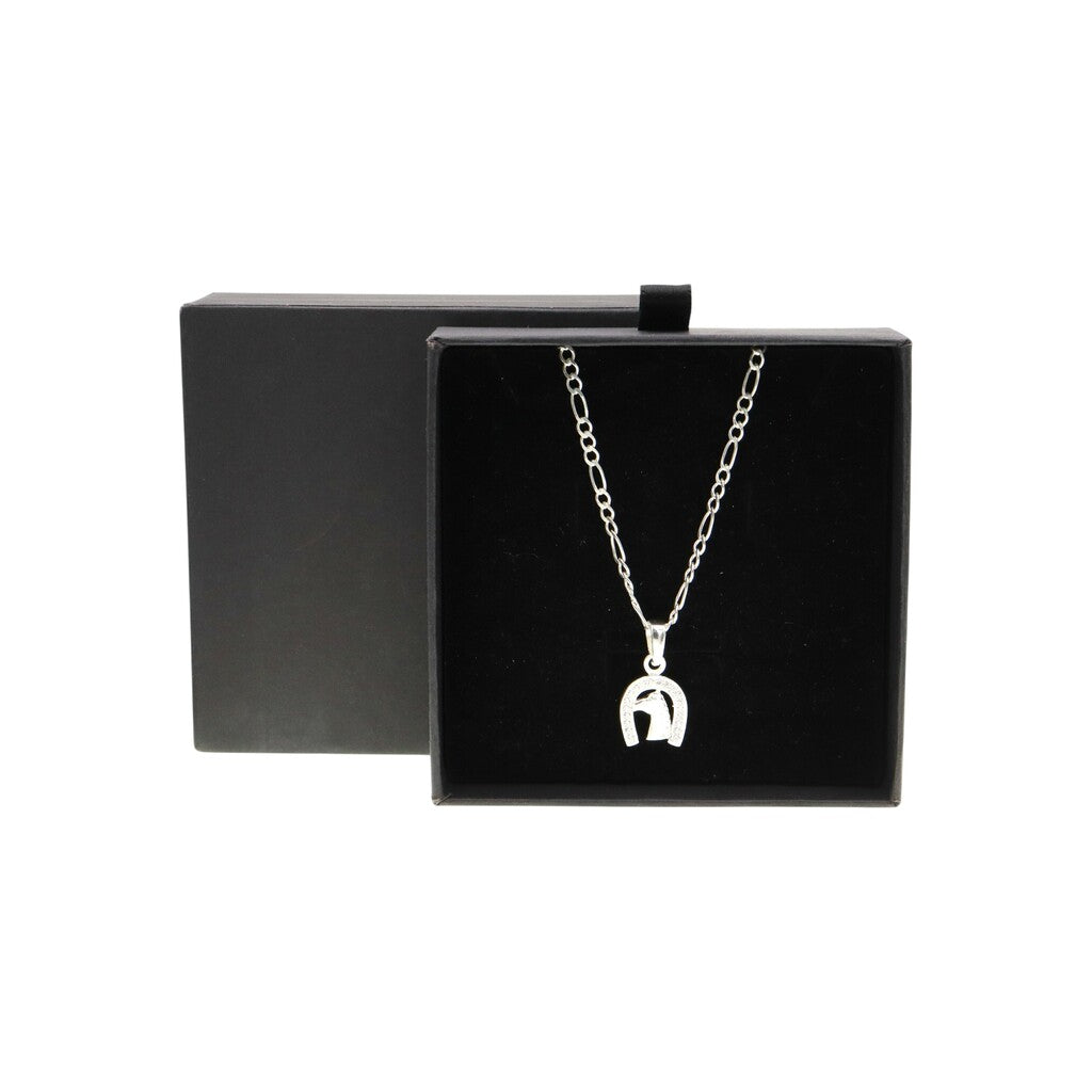 Dije Caballo Herradura Mini + Cadena en Plata .925