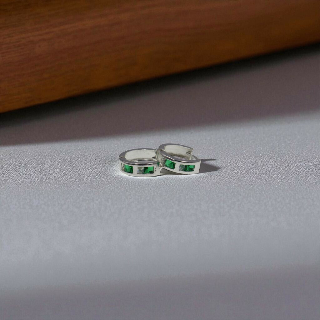 Arracadas Huggies De Colores de Plata .925