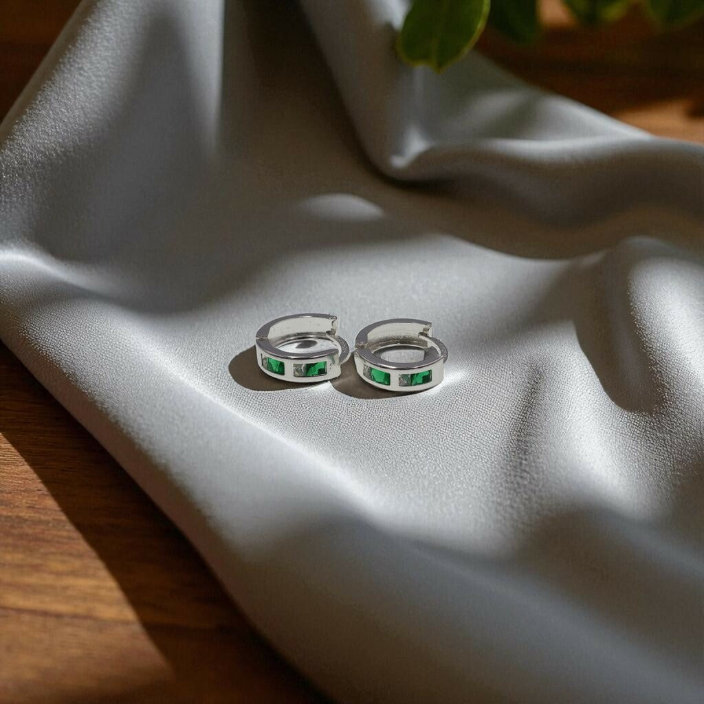 Arracadas Huggies De Colores de Plata .925