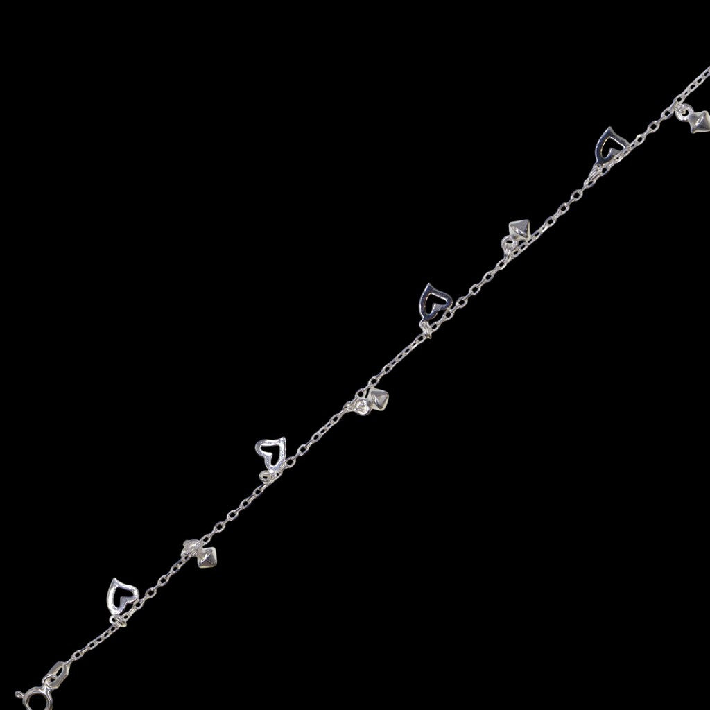 Pulso De Corazón Contorno De Plata .925 20 cm