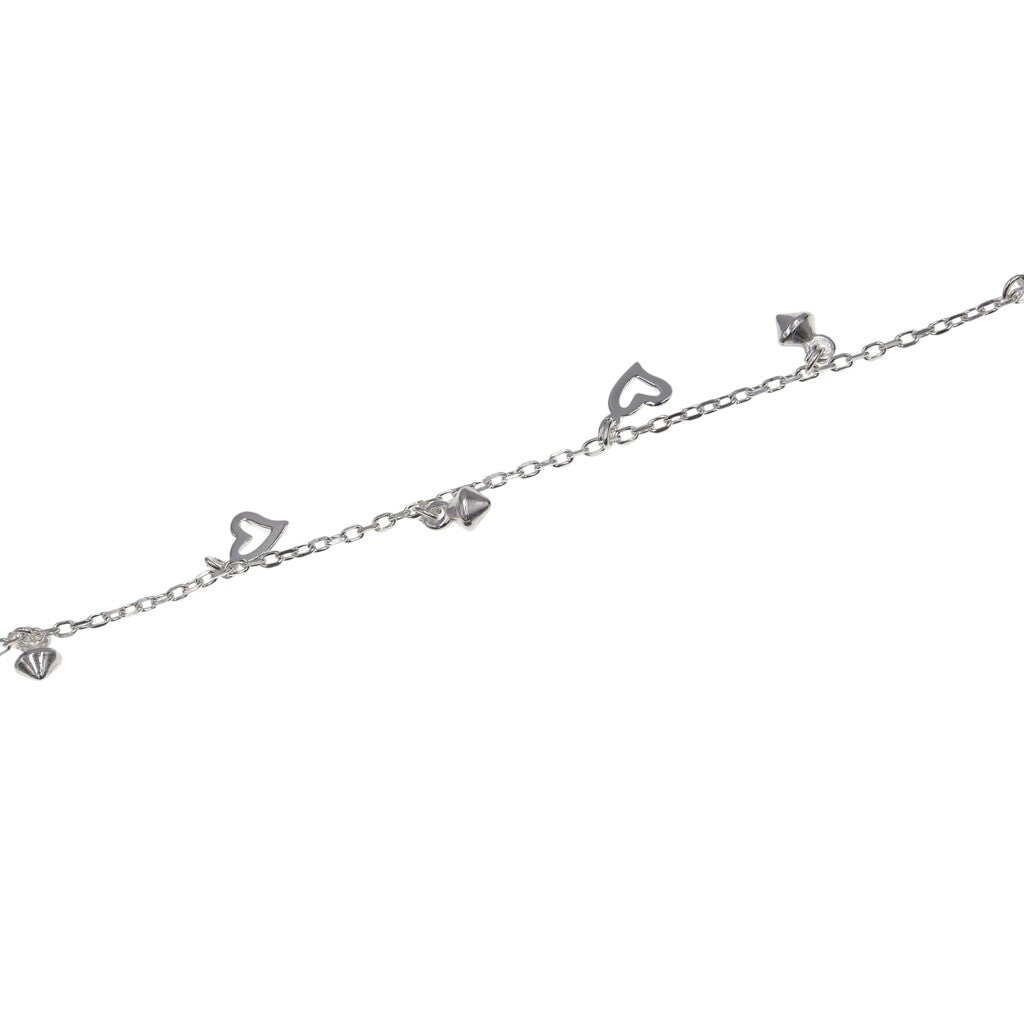 Pulso De Corazón Contorno De Plata .925 20 cm