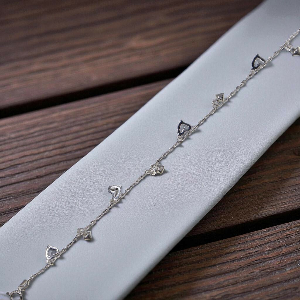 Pulso De Corazón Contorno De Plata .925 20 cm