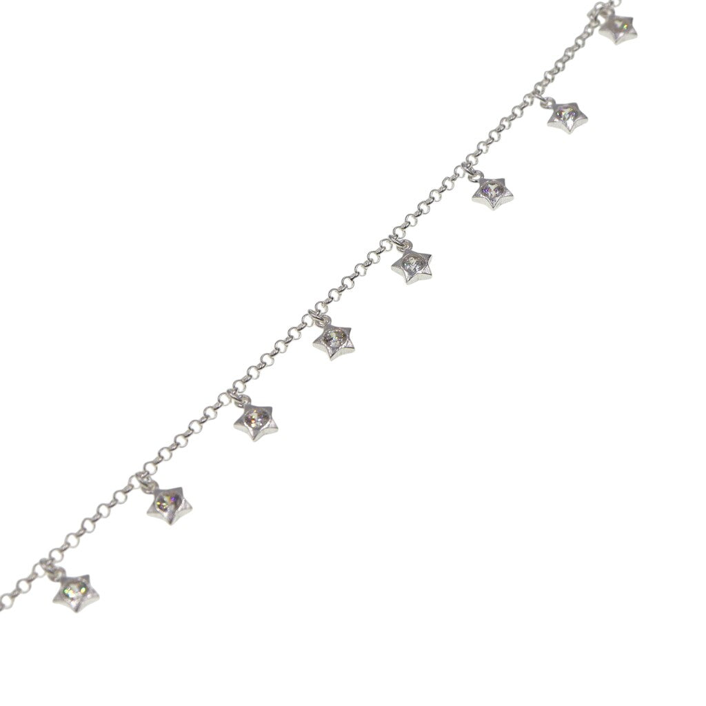 Pulso Estilo Estrellas De Plata .925 21.5 cm