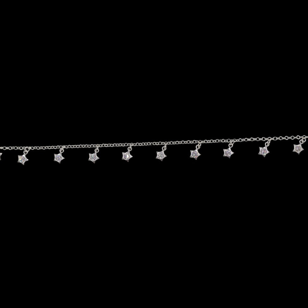 Pulso Estilo Estrellas De Plata .925 21.5 cm