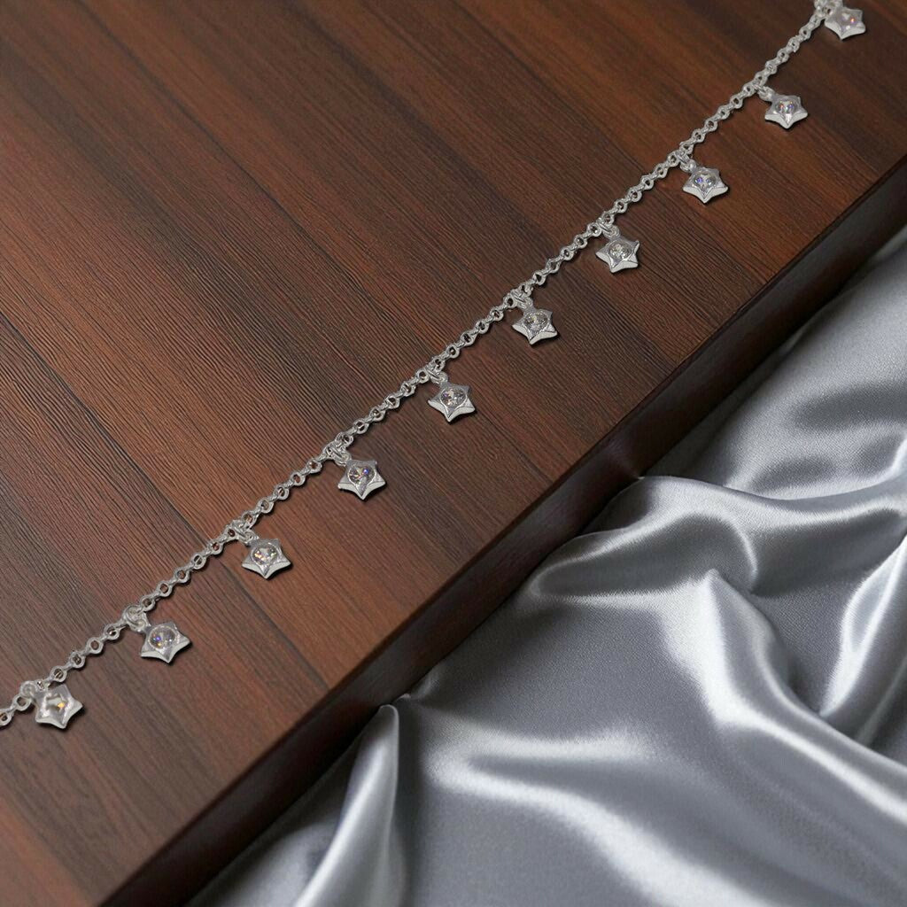 Pulso Estilo Estrellas De Plata .925 21.5 cm