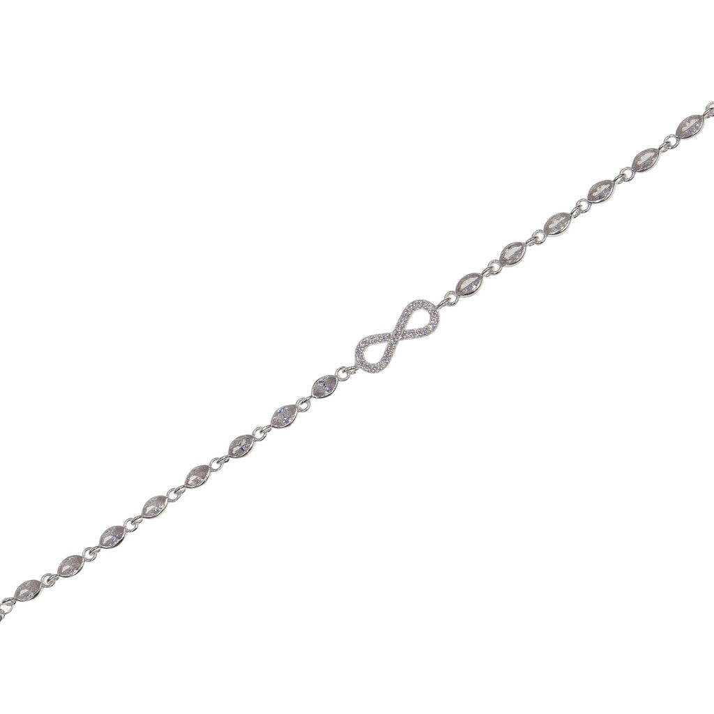 Pulso Infinito Con Ovalos De Plata .925 21 cm