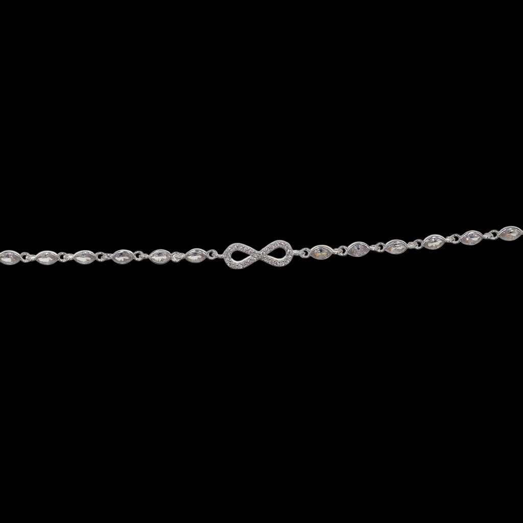 Pulso Infinito Con Ovalos De Plata .925 21 cm