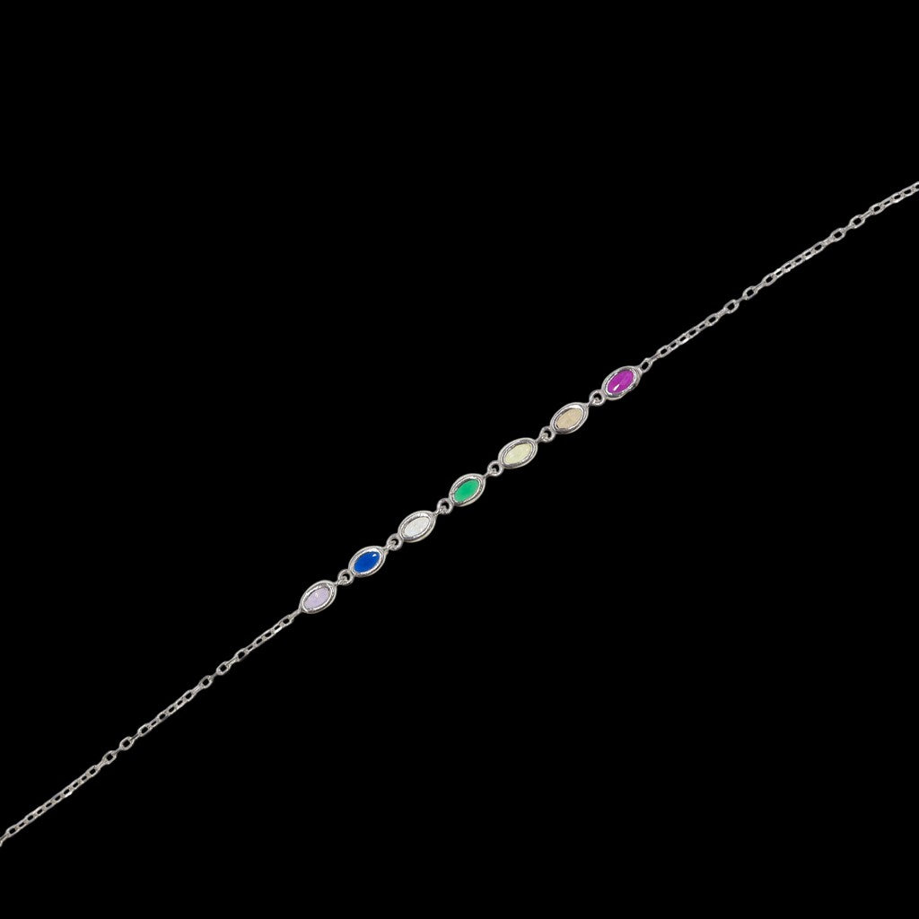 Pulso Multicolor De Plata .925 21 cm