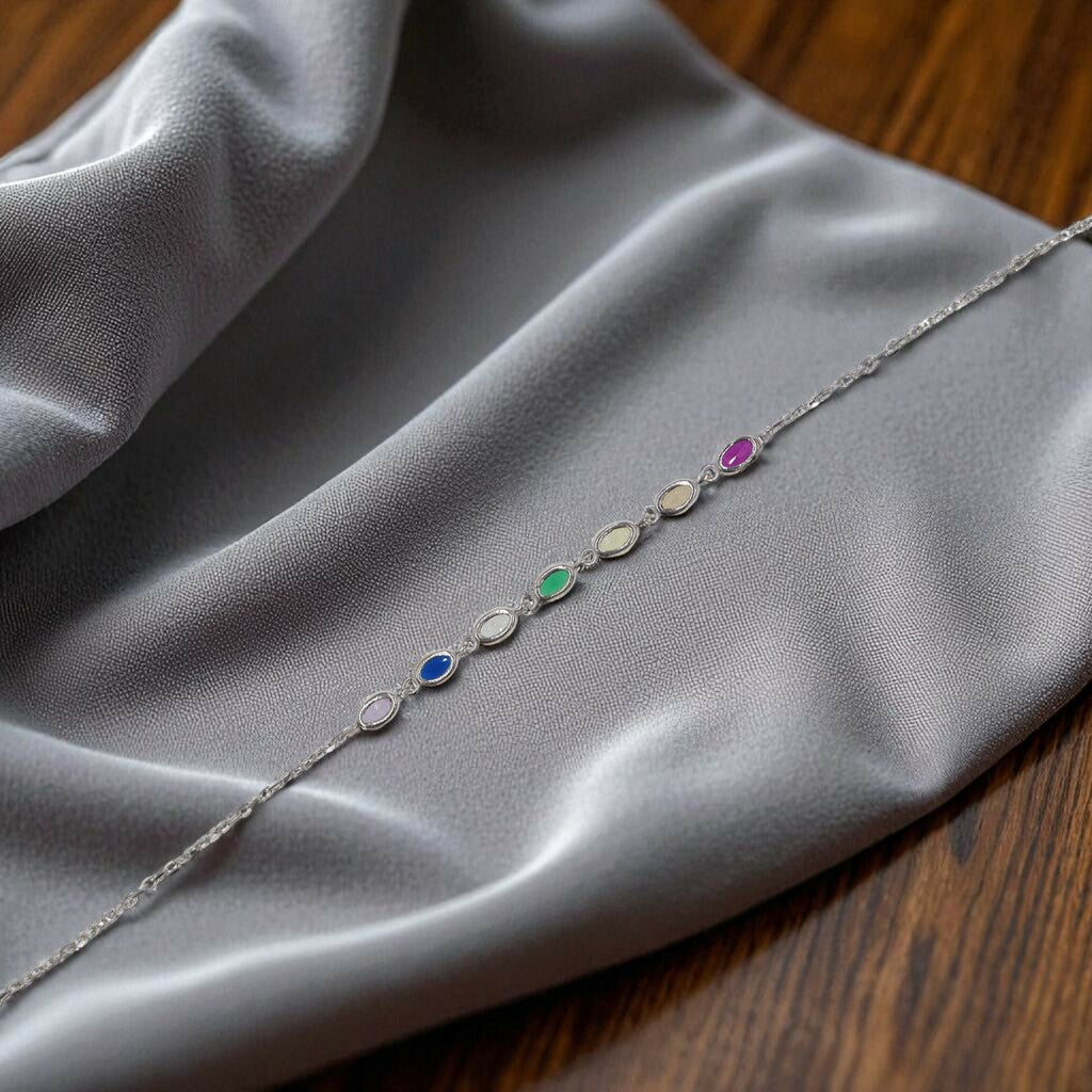 Pulso Multicolor De Plata .925 21 cm