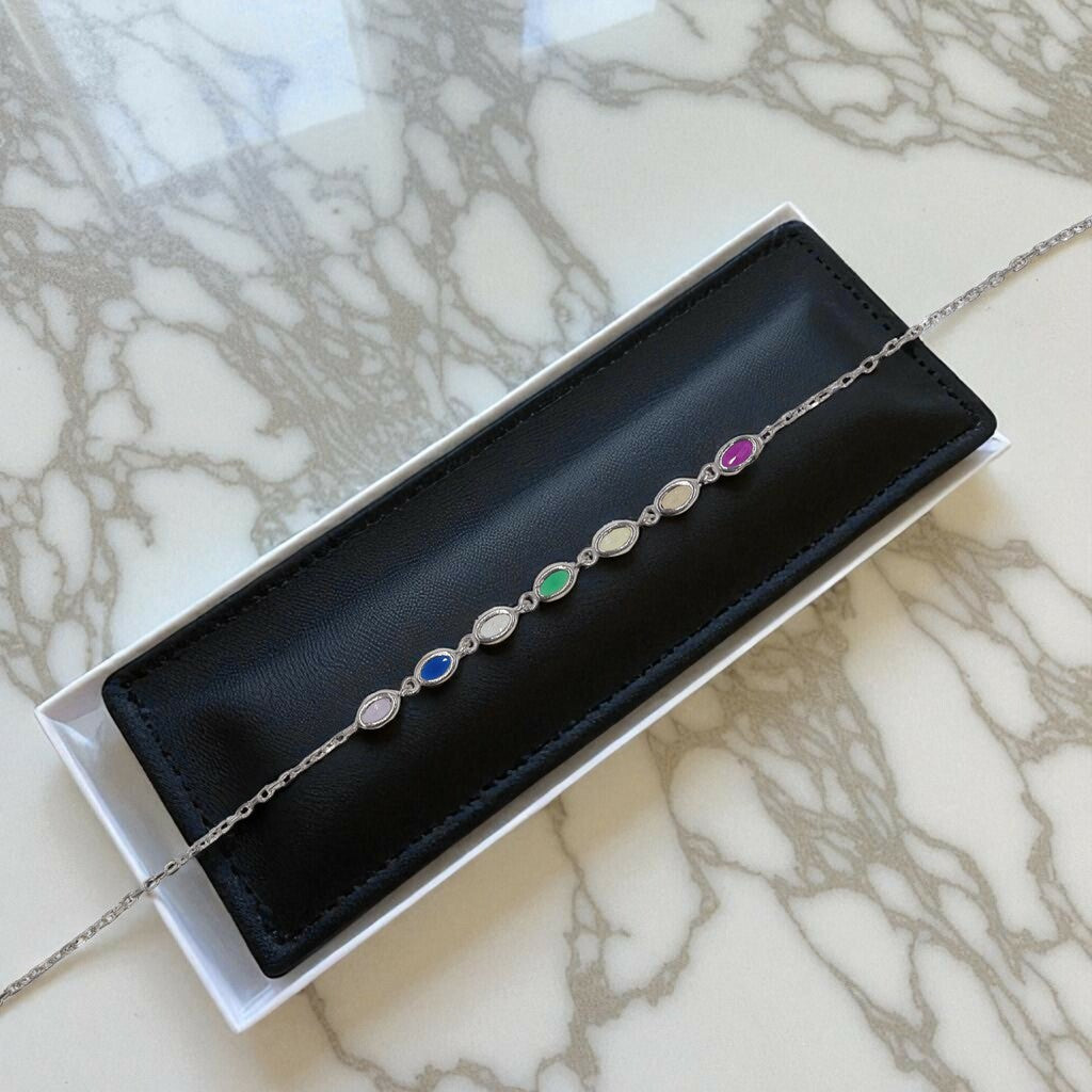 Pulso Multicolor De Plata .925 21 cm