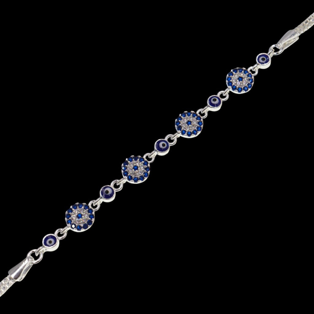 Pulso Ojo Turco Con Circonia De Plata .925 21.5 cm
