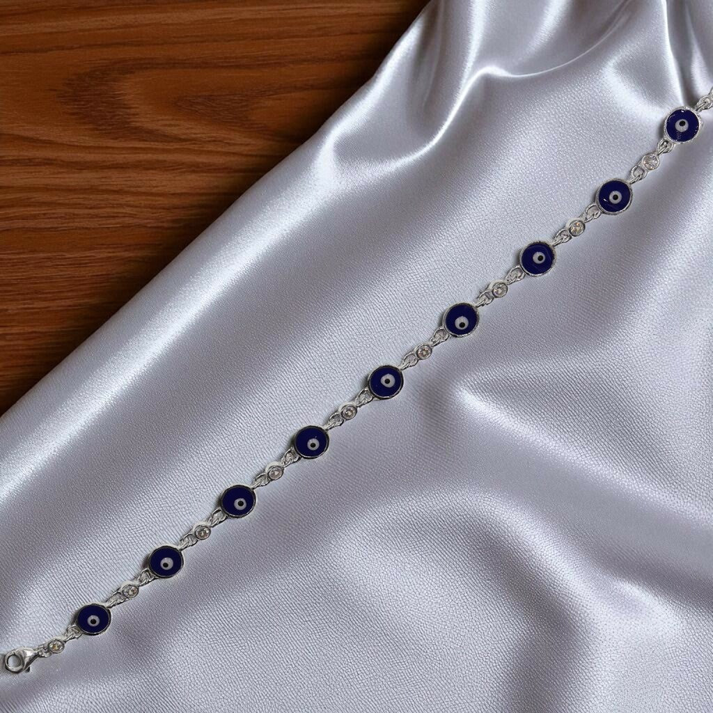 Pulso Ojo Turco Grande De Plata .925 21 cm