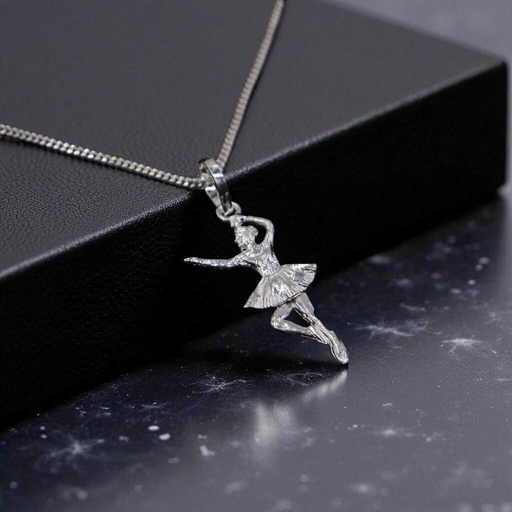 Dije Bailarina Ballet + Cadena En Plata .925